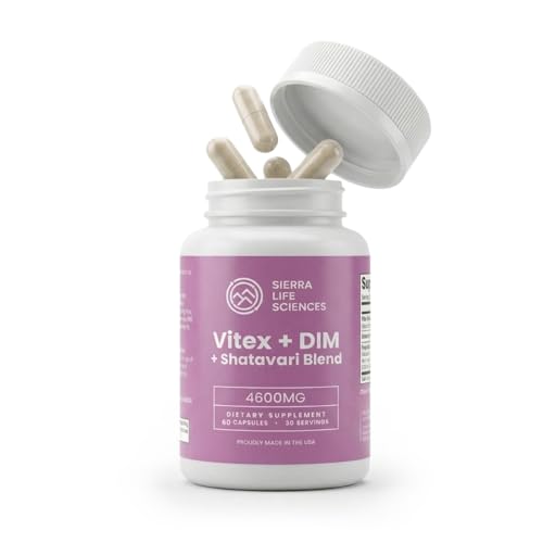 SIERRA LIFE SCIENCES Hormonal Balance Blend for Women – Vitex, DIM, Shatavari + Adaptogenic Support – Menstrual & Menopause Relief – Vegan, Clean-Label Formula – 4600mg – (Pack of 3) SIERRA LIFE SCIENCESBuy Supplements Australia