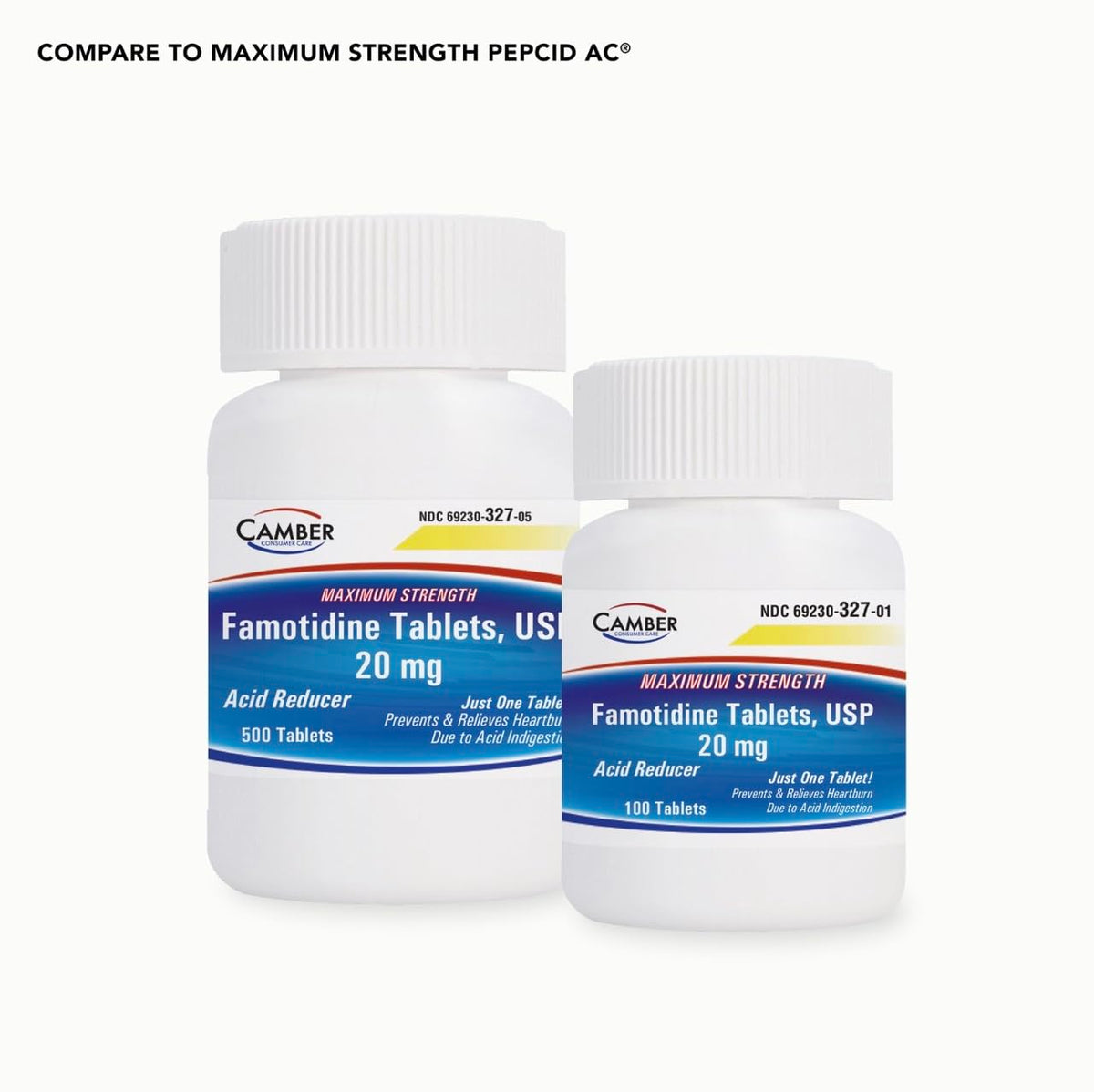 Camber Famotidine Tablets 20 mg Maximum Strength Acid Reducer 500ct Family Pack CAMBER PHARMACEUTICALS, INC buy supplements Au