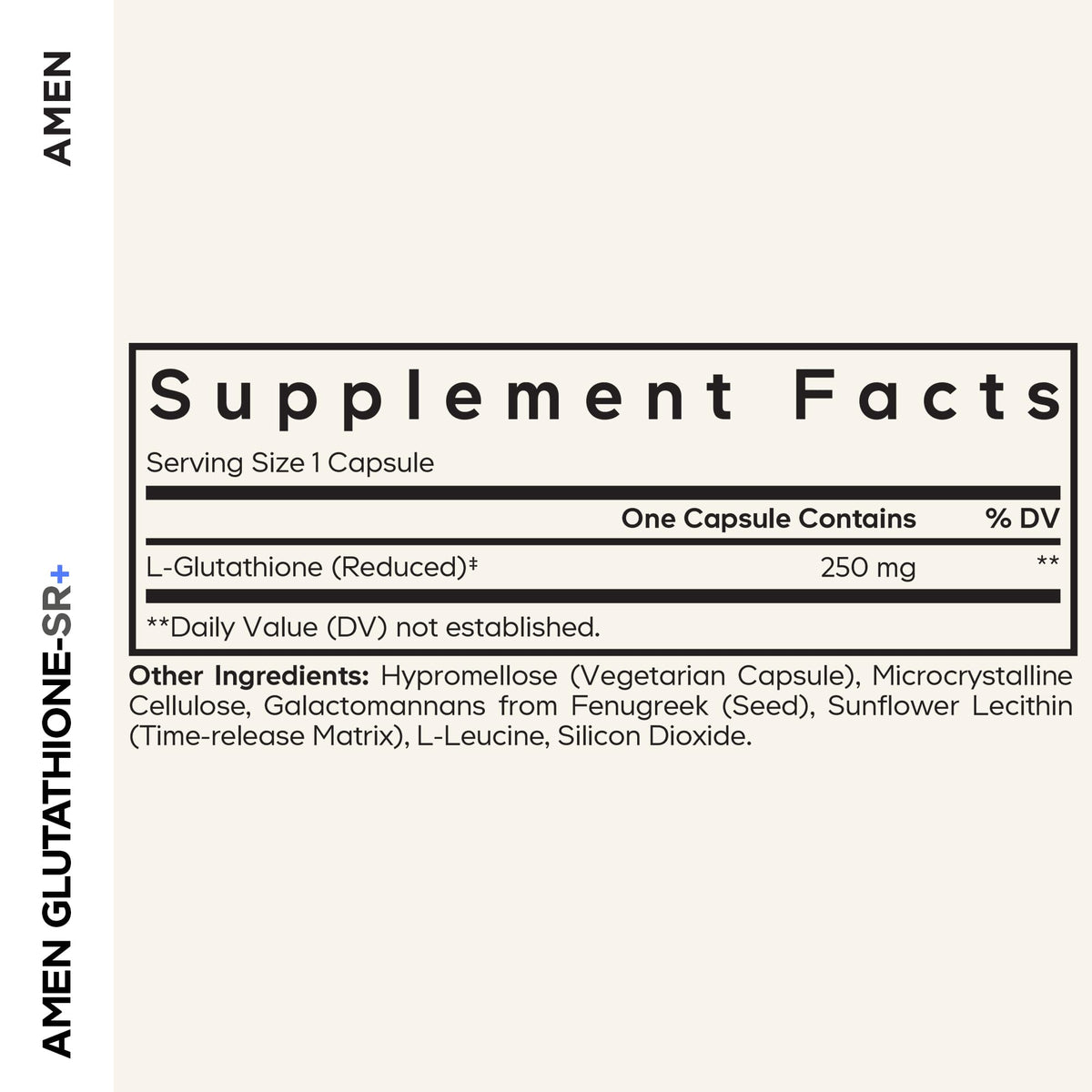 Amen Glutathione-SR+ Advanced Sustained-Release Supplement - 2-Month Supply - Reduced L-Glutathione - Galactomannans Fenugreek Seed - Time-Reduced Matrix - Non-GMO - 60 Capsules AmenBuy Supplements Australia