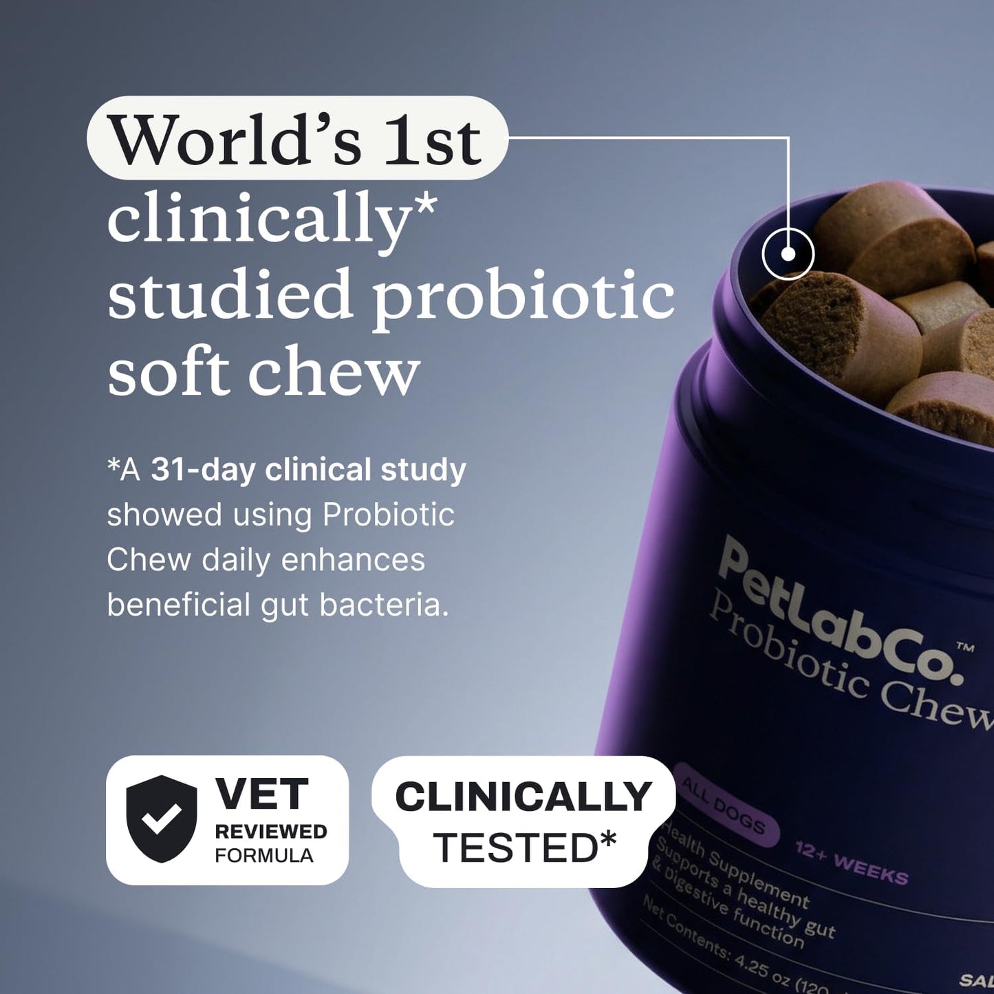 PetLab Co. Probiotic Chews, 30 Soft Chews, 2-Pack, Salmon | 8-strain probiotic blend with prebiotics to support digestive health, skin and seasonal allergy support