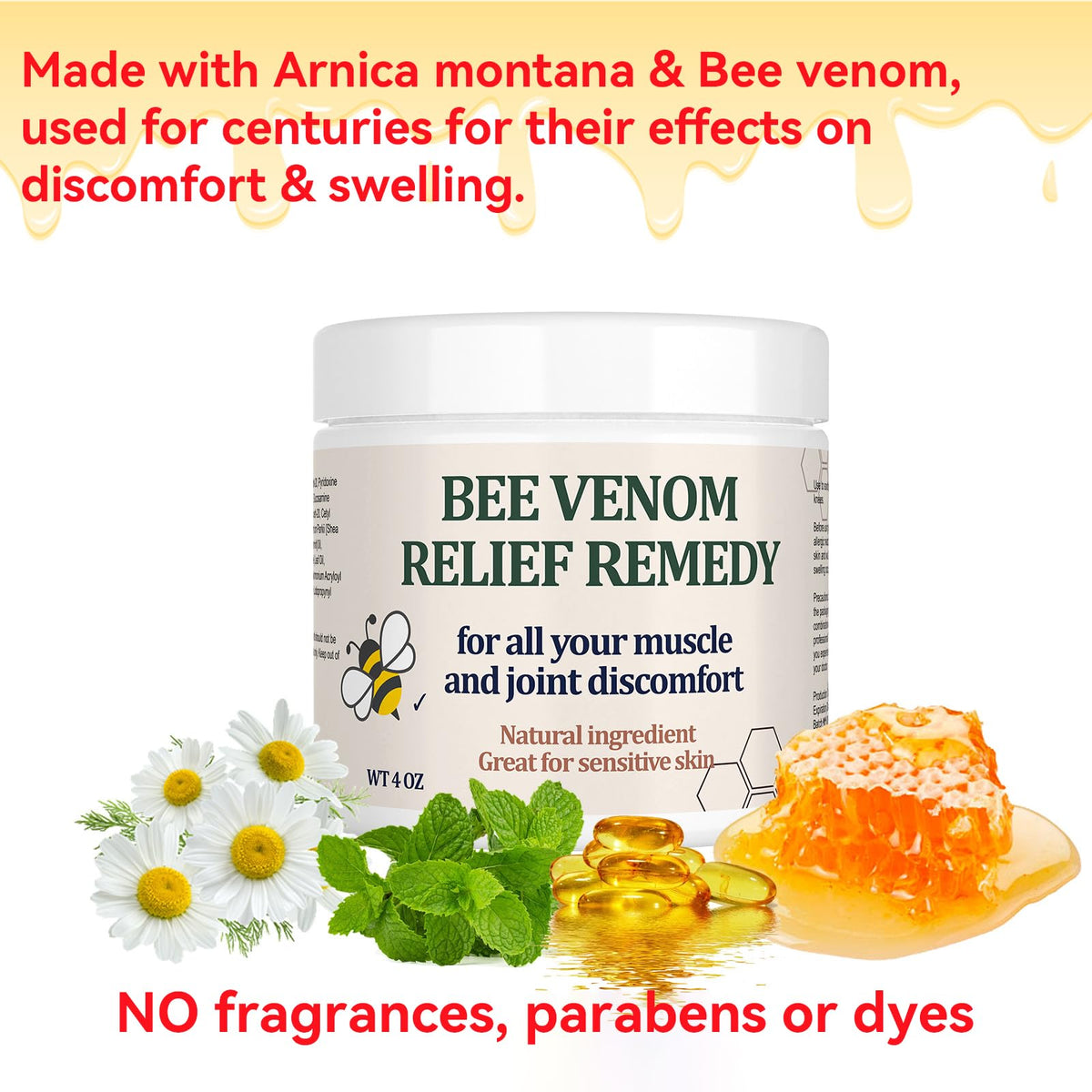 Natural Organic Bee Venom Muscle & Joint Cream, Extra Effective Muscle & Joint Care, for Neck, Hand, Feet, Knee, Muscles, Shoulder, Wrist, Elbow, Ankle, Foot Aches, Arnica, Vitamin B6 KOKOMAANEBuy Supplements Australia