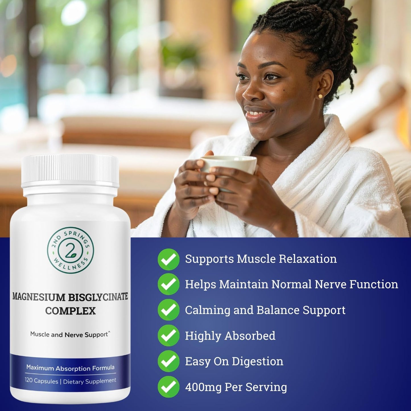 Magnesium Bisglycinate + Adaptogen Complex Bundle | Calm, Stress Support, Muscle Relaxation, Focus, Mood Balance & Daily Wellness