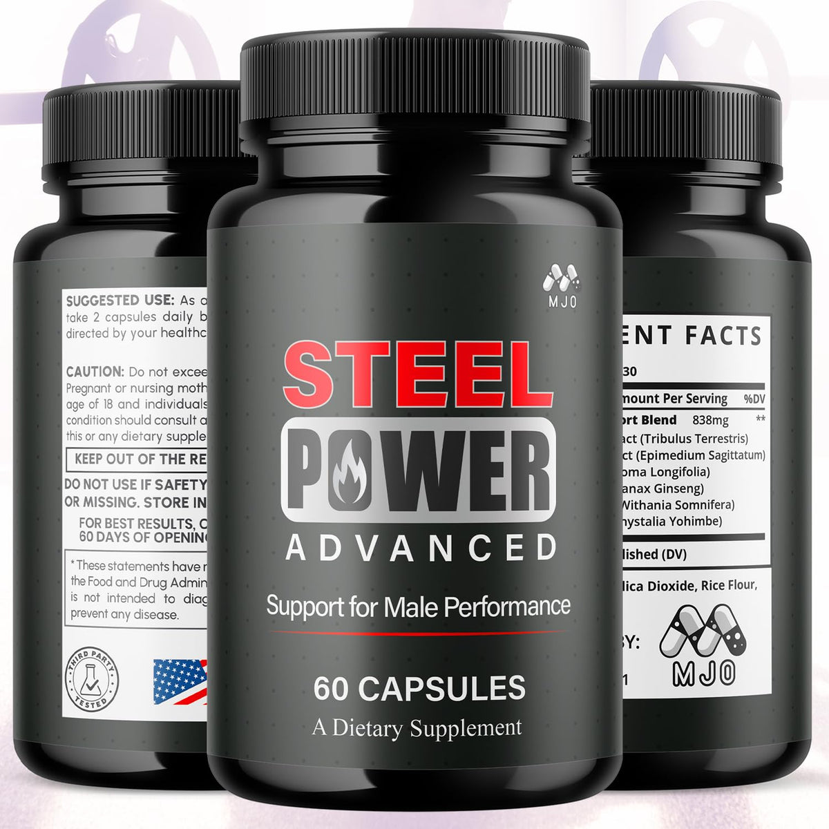 Steel Power Capsules, Official Steel Power for Men with All Natural Ingredients, Advanced SteelPower Men's Health and Wellness Vitamin Formula Pills with Maximum Strength Multivitamins (60 Capsules) MJOBuy Supplements Australia
