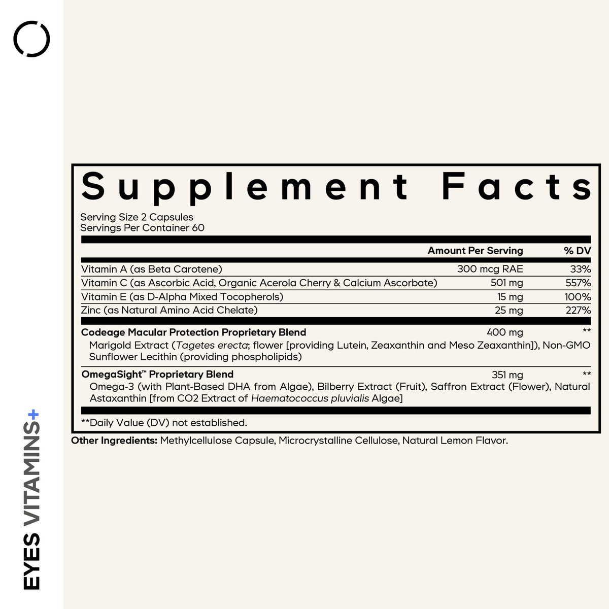 Codeage Eyes Vitamins - AREDS 2 Based Formula Supplement - 2-Month Supply - Vitamins A, C, E, Zinc, Lutein, Astaxanthin, Zeaxanthin, Eyebright, Marigold, Bilberry, Saffron, Omega-3-120 Capsules CodeageBuy Supplements Australia