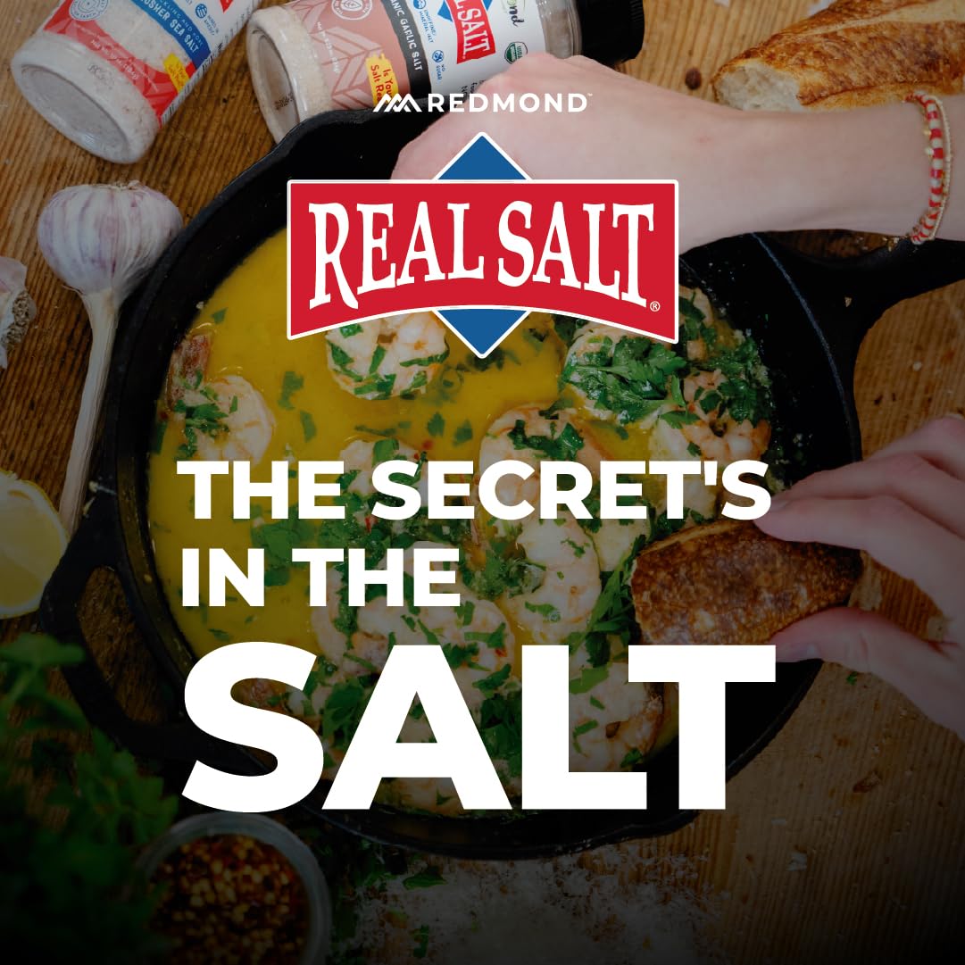 Redmond Real Salt - Ancient Fine Sea Salt, Unrefined Mineral Salt, 16 Ounce Pouch (2 Pack)