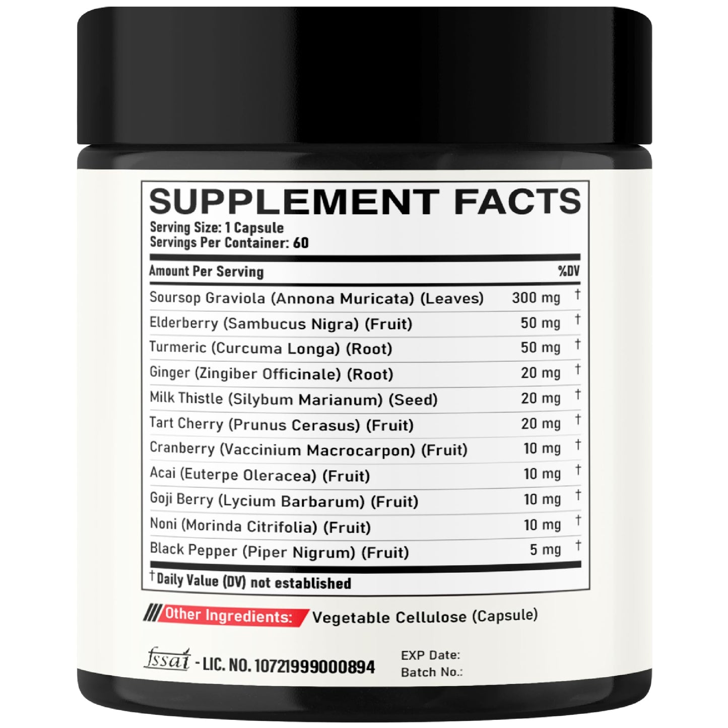 DEDICAD 11in1 Graviola Soursop Capsules - Blended with Elderberry, Turmeric, Ginger, Milk Thistle, Cranberry & More - Support Positive Mood, Immune System & Body Management DEDICAD buy supplements Au