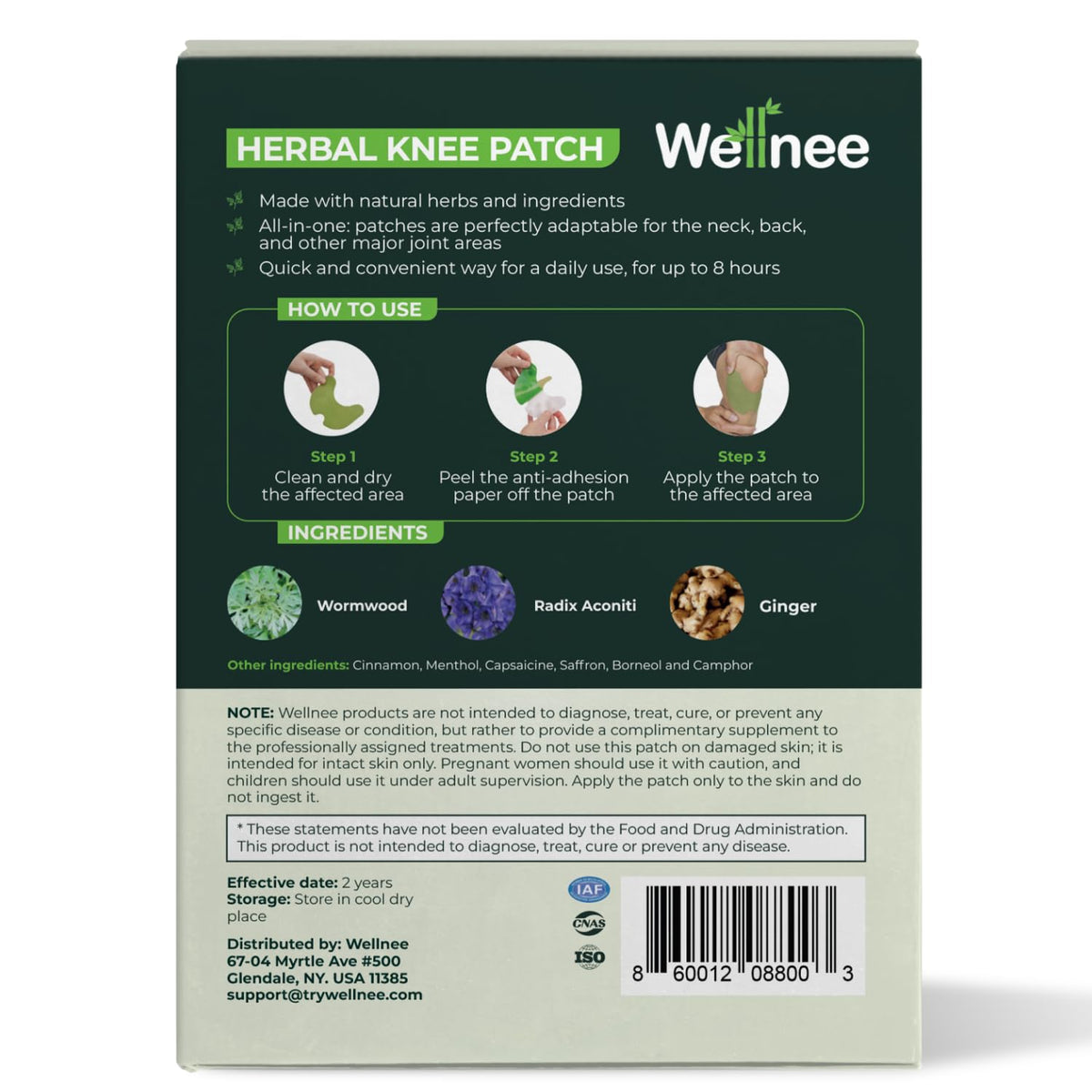 Wellnee Knee & Joint Wellness Bundle – Herbal Patches (10 pcs) & Support Capsules (90 servings)