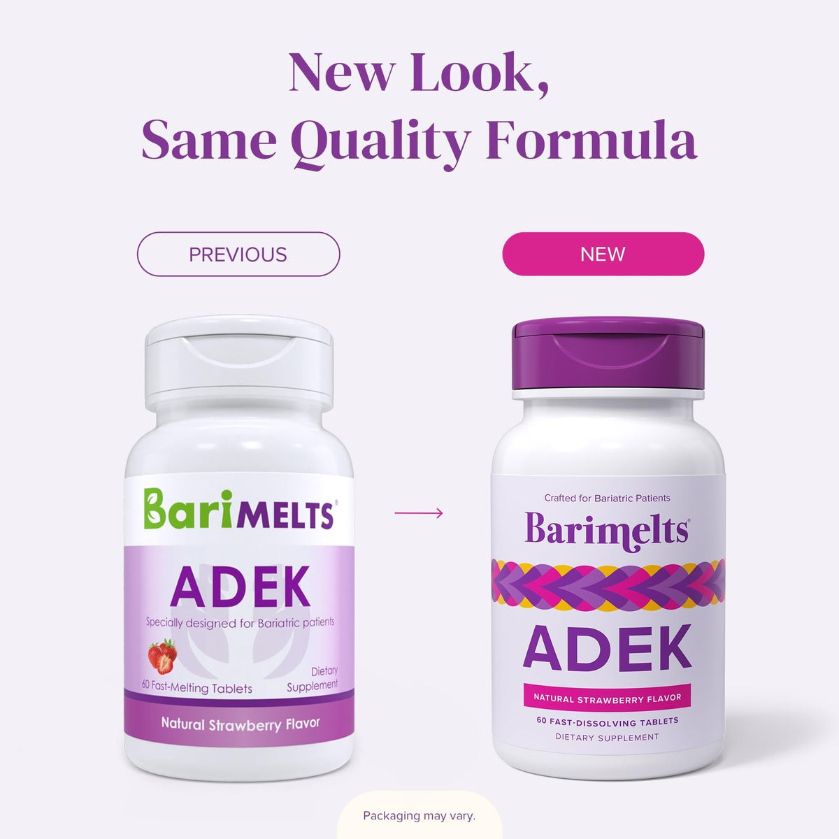 Barimelts ADEK - 60 Fast-Dissolving Tablets (2-Month Supply) - Sugar-Free Bariatric Vitamins for Women Including Vitamin A, Vitamin D, Vitamin E & Vitamin K, Natural Strawberry Flavor BariMelts buy supplements Au