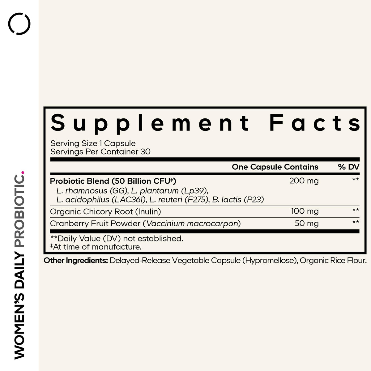 Codeage Women’s Daily Probiotic Supplement – 50 Billion CFU Supplement, Cranberry Fruit Powder, Prebiotic Chicory Root Inulin – Women’s Wellness Support – 1 Capsule Per Serving - Non-GMO – 30 Capsules CodeageBuy Supplements Australia