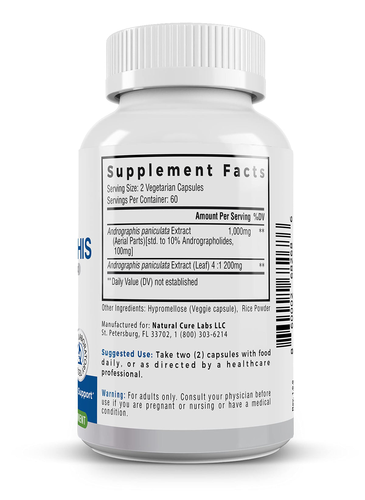 Natural Cure Labs Premium Andrographis Paniculata Extract 1,200mg – 100mg Standardized Andrographolides – Vegan Immune & Digestive Support Capsules – Non-GMO, Gluten-Free, Herbal Dietary Supplement Natural Cure Labs buy supplements Au