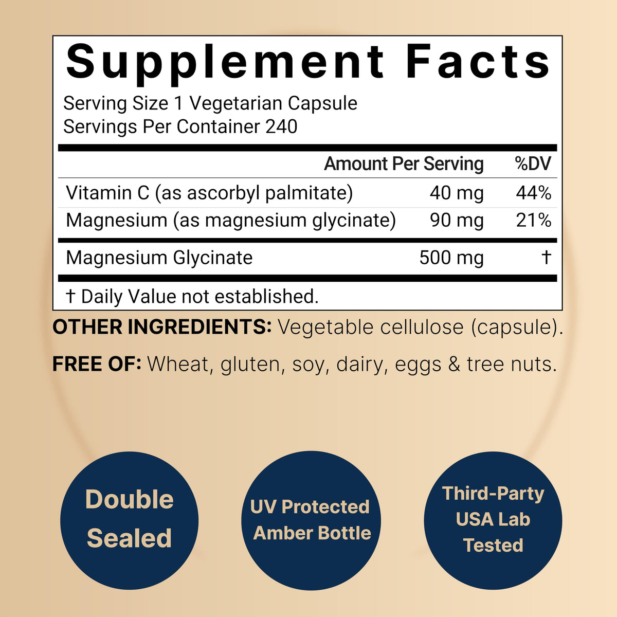Naturebell Pure Magnesium Glycinate 500mg, 240 Veggie Capsules | 100% Chelated & Purified – 3rd Party Tested, Vegan Friendly, Non-GMO, Fiiler Free NatureBellBuy Supplements Australia