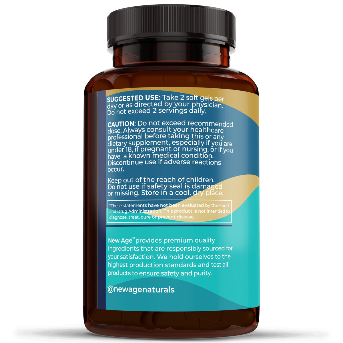 NEW AGE Omega 3 Fish Oil Supplement Immune & Health Support – Promotes Joint, Eye & Skin Health - Non GMO - EPA, DHA Fatty Acids Gluten Free (90 Softgels (Pack of 1)) NEW AGE buy supplements Au