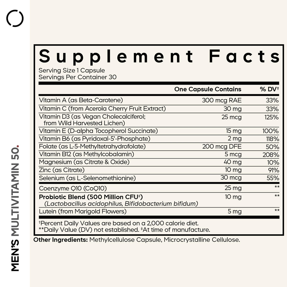 Codeage Men's Multivitamin 50 - Essential Vitamins & Minerals for Men Over 50 - Daily Multivitamins for Men Supplement - Vitamin A, C, D3, E, B6, B1, CoQ10, Probiotics, Lutein - Non-GMO - 30 Capsules CodeageBuy Supplements Australia