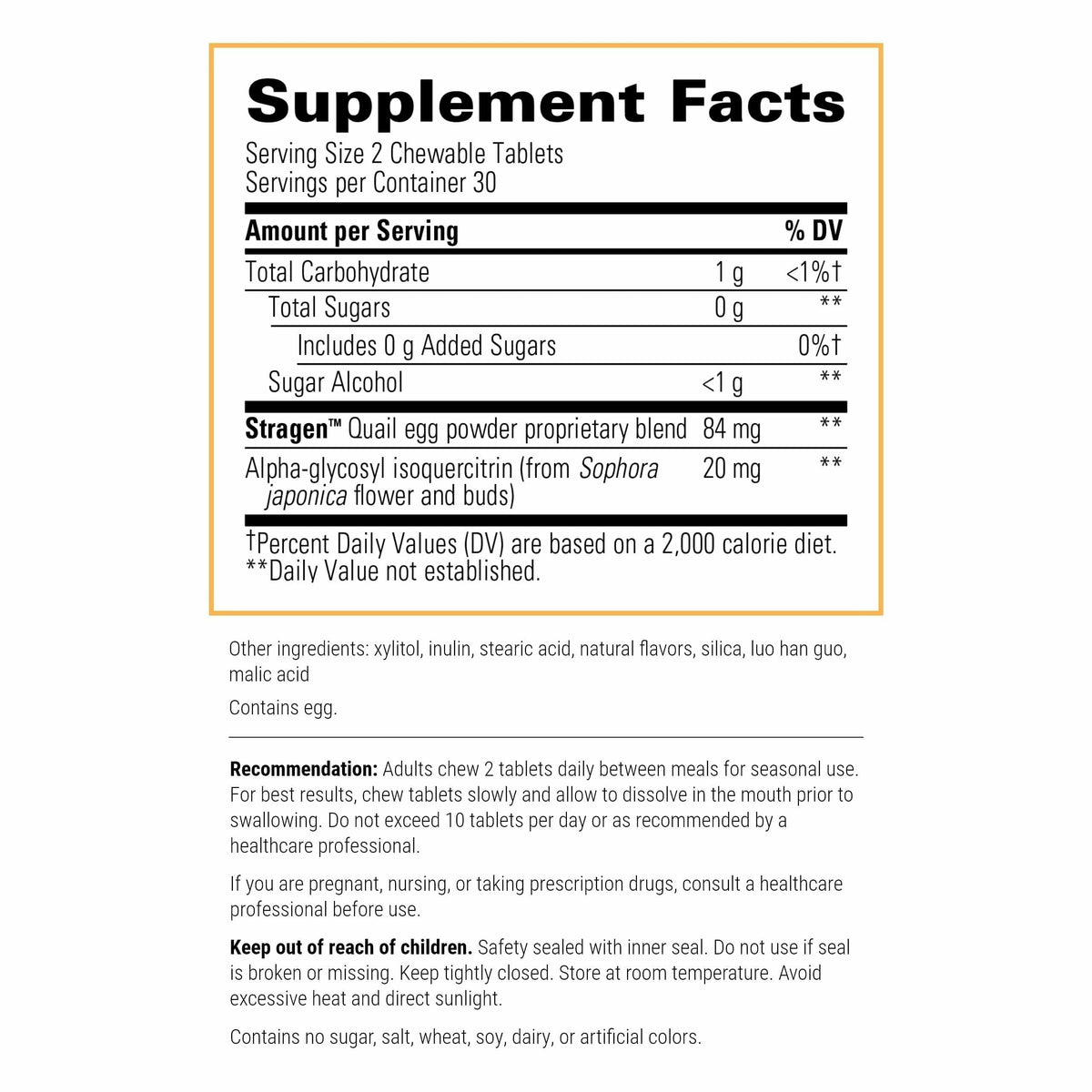 Integrative Therapeutics AllQlear - Seasonal Supplement for Immune Support *- Quail Egg Powder Blend - Dairy-Free - Berry Flavored, 60 Chewable Tablets (30 Servings) Integrative TherapeuticsBuy Supplements Australia