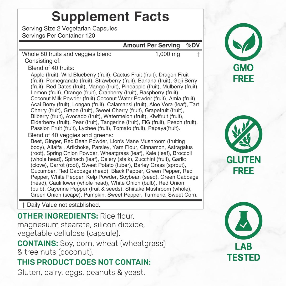 Nature’s Fruits & Veggies Supplement, 240 Veggie Capsules – 80 Whole Food Superfoods for Daily Balance – 40 Fruits with 40 Vegetables and Greens – Non-GMO, Gluten Free DEAL SUPPLEMENT buy supplements Au