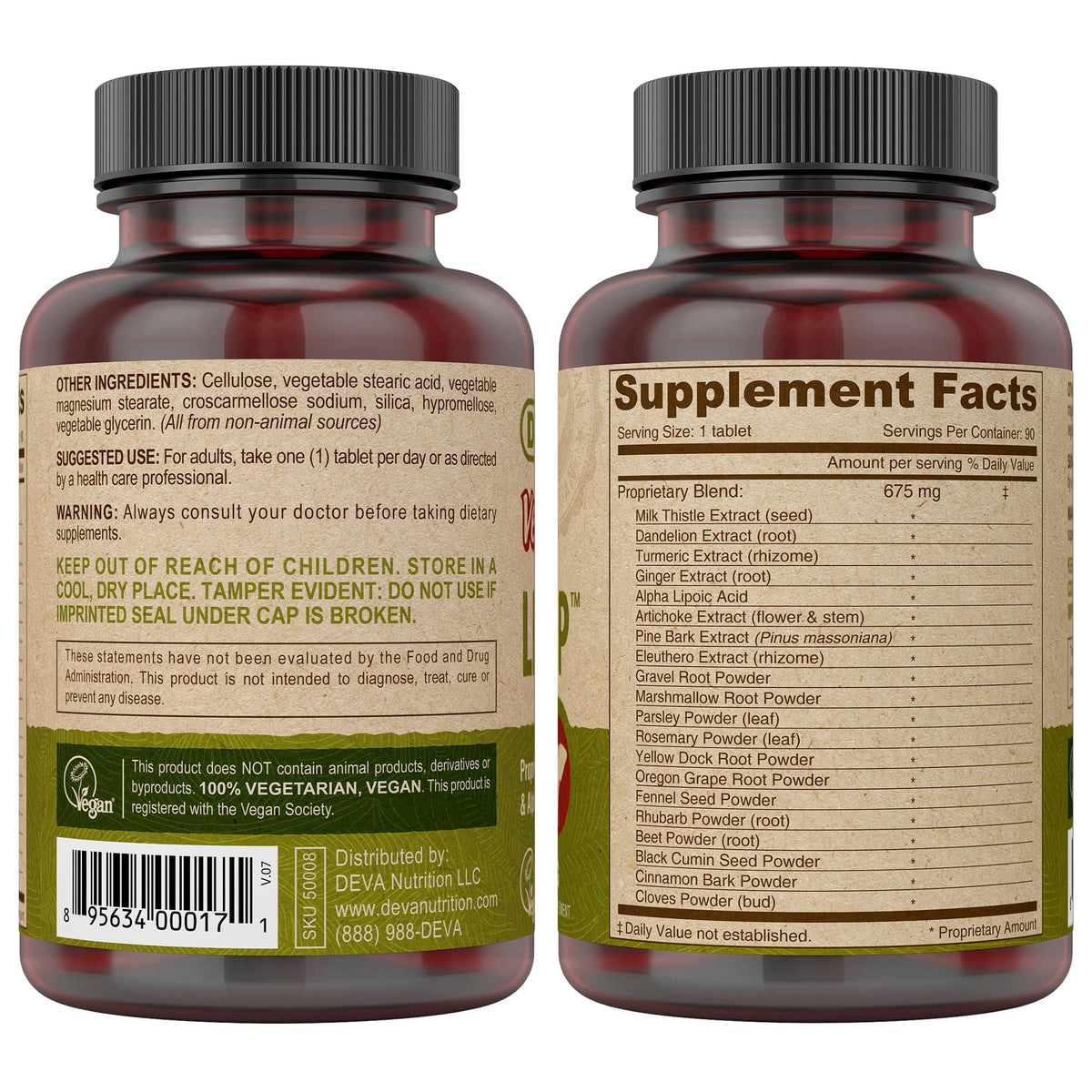 DEVA Vegan Liver Support Tablets 2-Pack - Proprietary Blend of 20 Herbs & Nutraceuticals, 90 Count Ea DEVABuy Supplements Australia