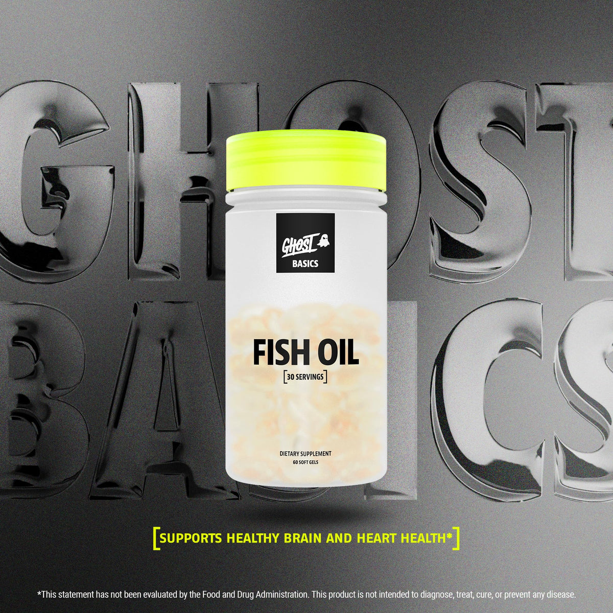 GHOST Basics Fish Oil Supplement, 3000MG Daily Omega 3 Fatty Acids with DHA & EPA for Brain, Heart Health & Immunity Support - Gluten-Free & Soy-Free - 60 Enteric Coated Softgels GHOSTBuy Supplements Australia