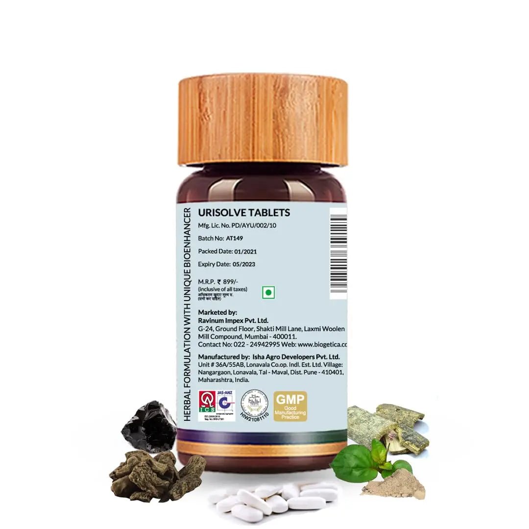 Biogetica Urisolve Kidney Care Herbal Supplement with Asparagus Racemosus & Terminalia Chebula for Optimal Urinary System Support - Non-GMO - 100% Vegan Ayurveda Supplement - 80 Tablets - PrimeBioHealth - canada supplements