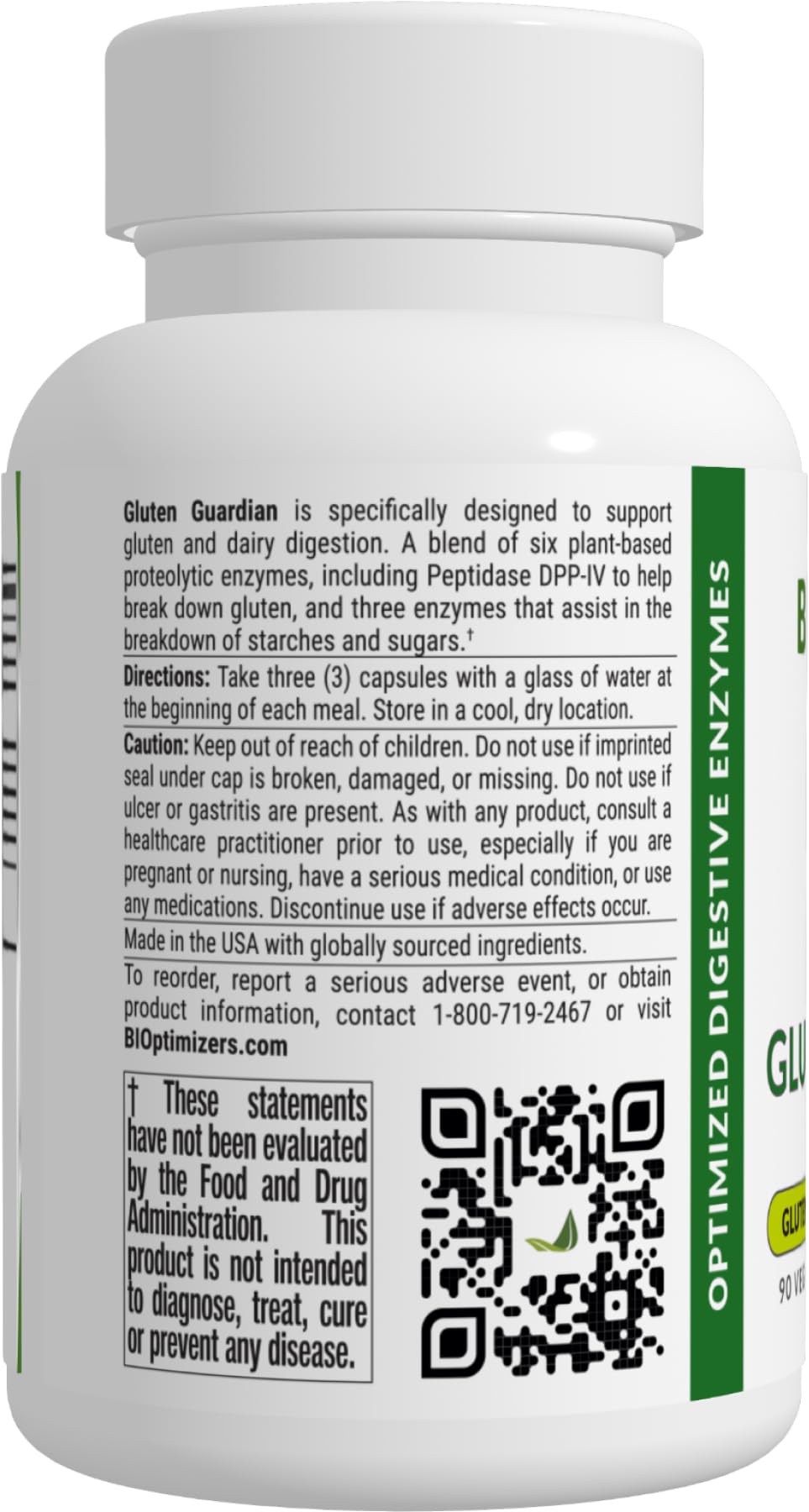 BIOptimizers Gluten Guardian 3.0 - Enzyme Supplement with DPP-IV to Support Gluten Digestion – May Help Prevent Bloating, - PrimeBioHealth - canada supplements