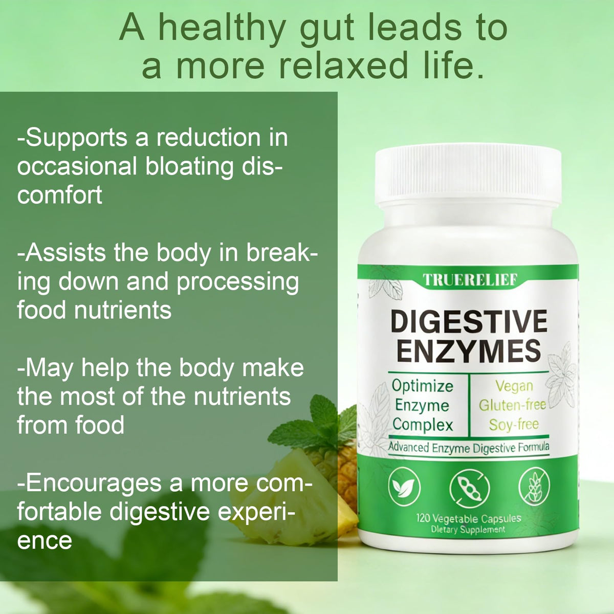 Complete Digestive Enzymes Supplement for Gut Health & Bloating Relief - Enhanced with Lipase Amylase Bromelain for Protein Carb - PrimeBioHealth - canada supplements