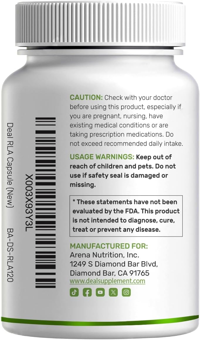 DEAL SUPPLEMENT R Alpha Lipoic Acid 600mg with Benfotiamine 300mg Per Serving, 120 Veggie Capsules – 200mg R-ALA Per Capsule – Antioxidant Supplement for Energy & Nervous System Support - PrimeBioHealth - canada supplements