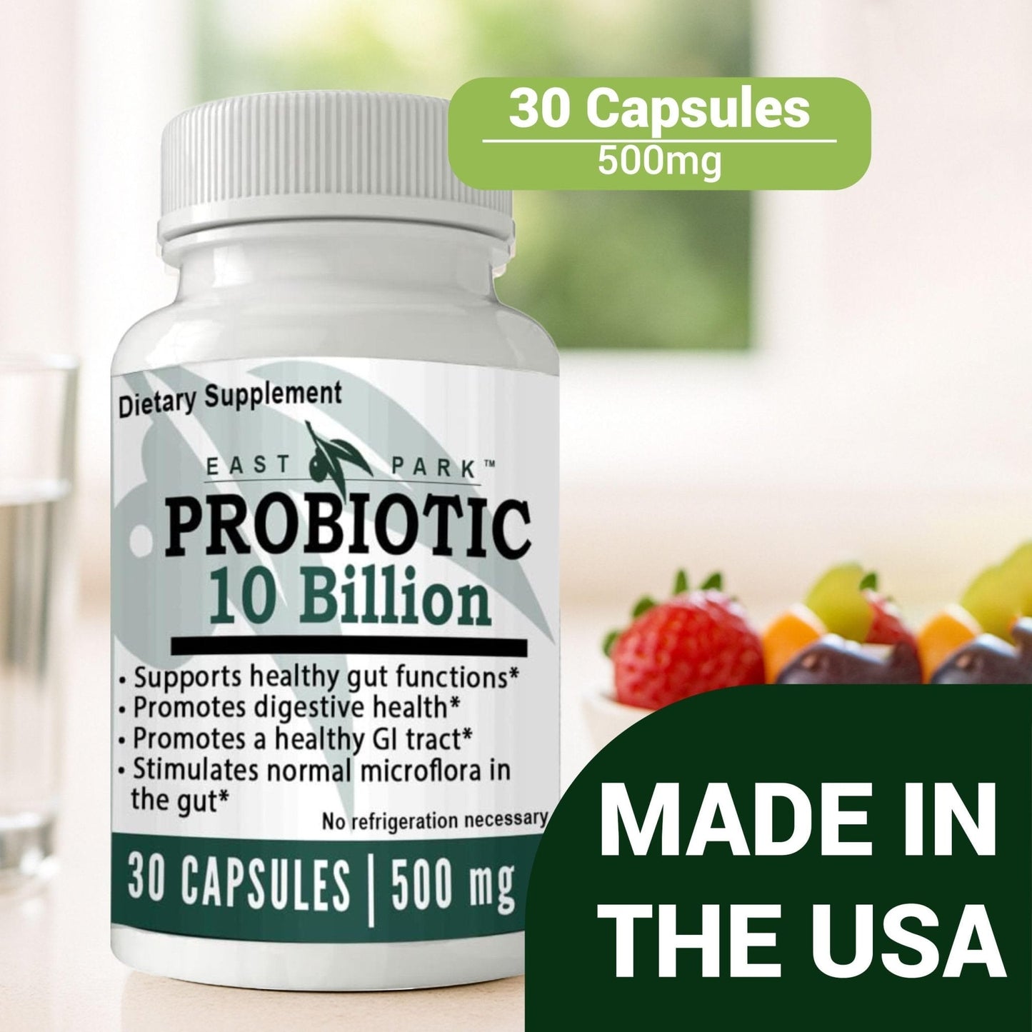 East Park Research d-Lenolate Probiotic Supplement | Probiotic 10 Billion CFUs Supports Gut & Digestive Health | Dietary Supplement Probiotics - PrimeBioHealth - canada supplements