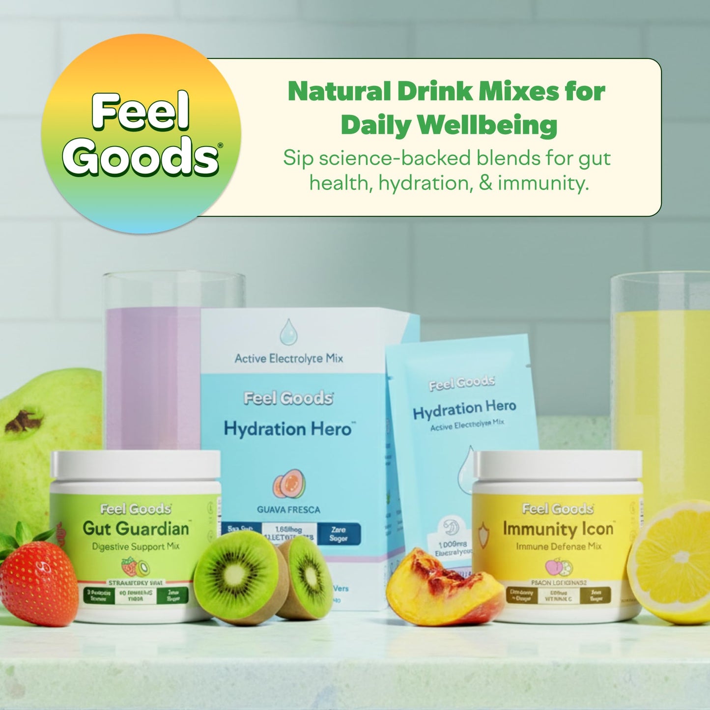 Feel Goods Gut Guardian, Gut Health Powder Packets - Probiotic Fiber with Prebiotics & L Glutamine for Digestive Health, Bloating Relief & Digestion Support, Gut Cleanse - PrimeBioHealth - canada supplements