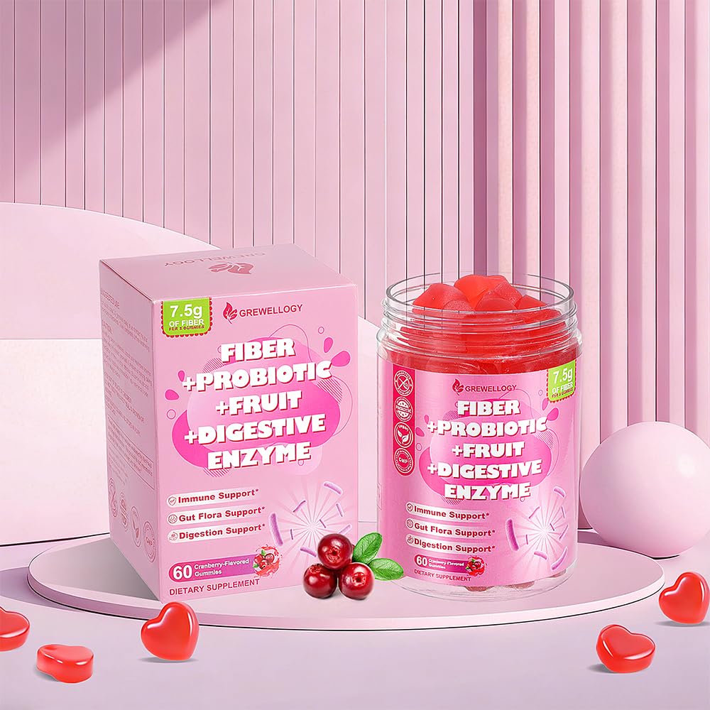 Fiber Gummies 7500mg, Probiotics & Digestive Enzymes, Sugar-Free, Vegan & Gluten-Free Supplement for Gut Health, Bloating Support & Regularity, - PrimeBioHealth - canada supplements