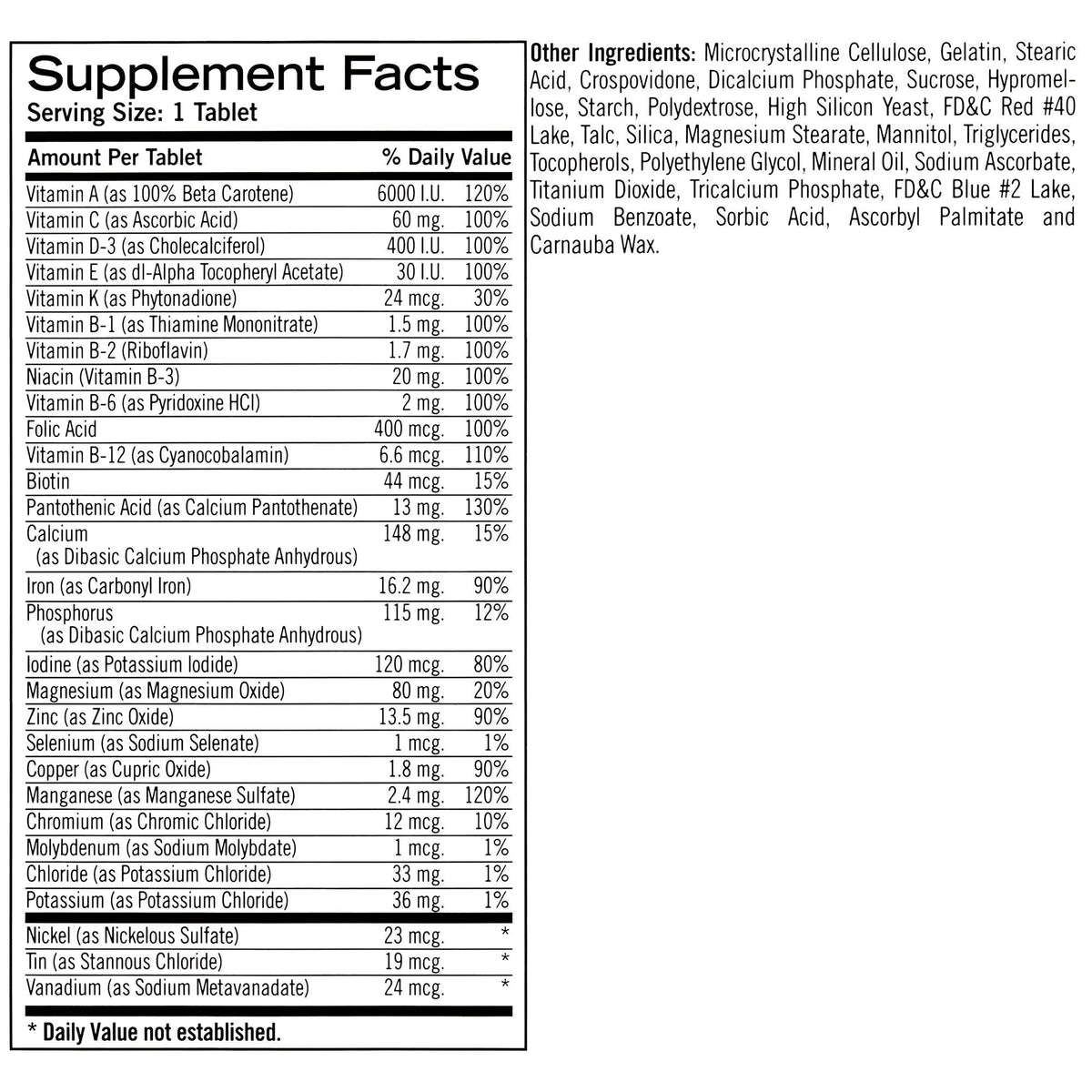 Geritol Multi-Vitamin Nutritional Support Tablets, Balance of 26 Essential Vitamins and Minerals, 100-Count Bottles (Pack of 2) - PrimeBioHealth - canada supplements