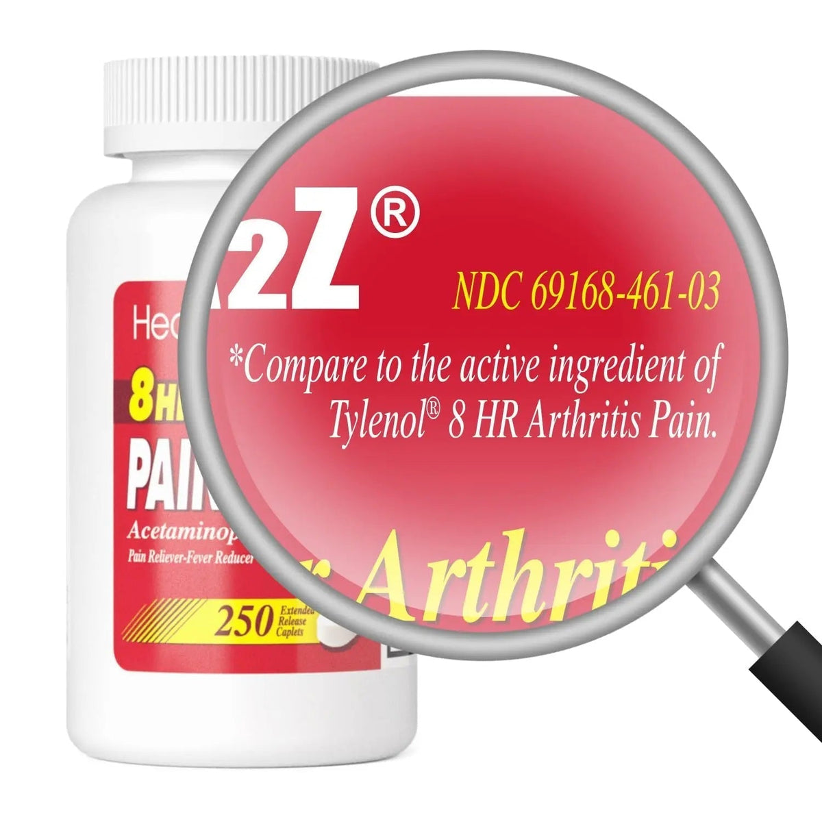 HealthA2Z® Pain Relief Extended Release | Acetaminophen 650mg | 8 Hours | Arthiritis Pain | Pain Reliever - Fever Reducer | Contains no Aspirin | (250 Caplets) - PrimeBioHealth - canada supplements