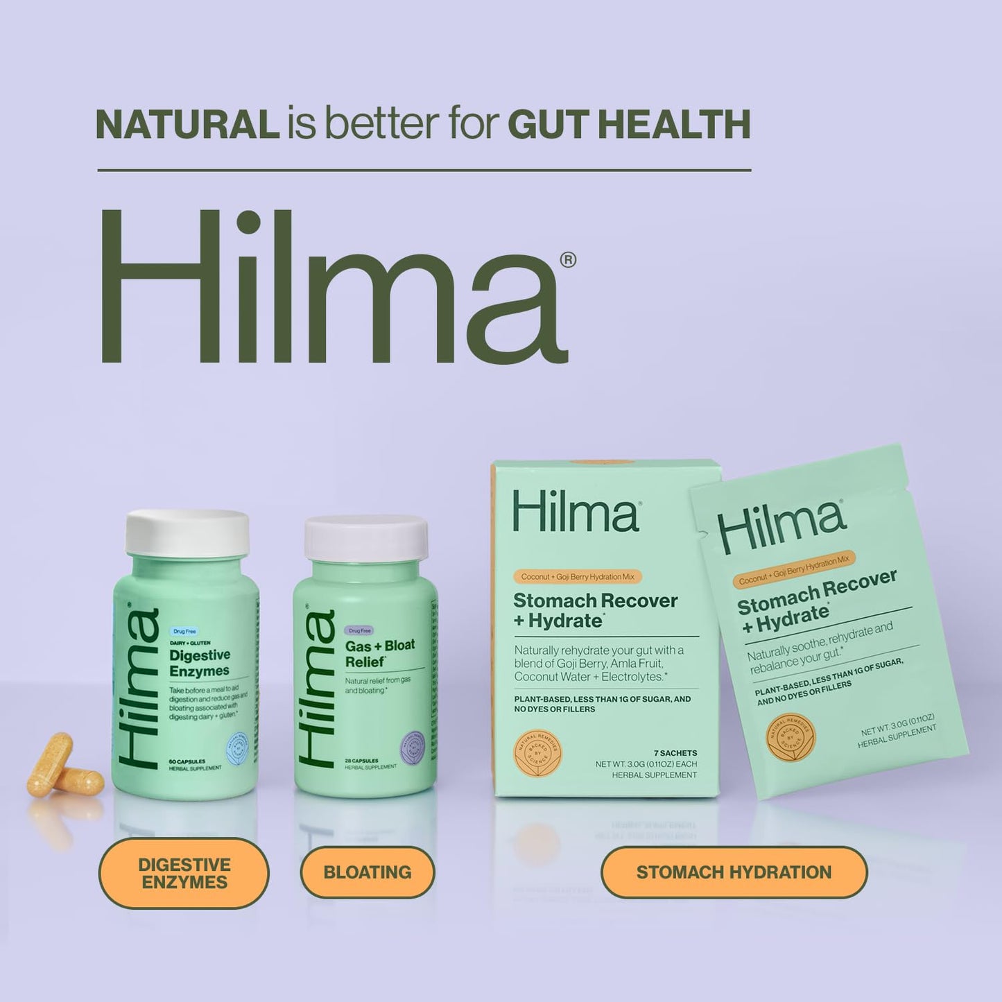 Hilma Digestive Enzymes for Women, Bloating Relief with Turmeric, Dandelion Root and Gluten Digestive Enzymes, Natural Gluten - PrimeBioHealth - canada supplements