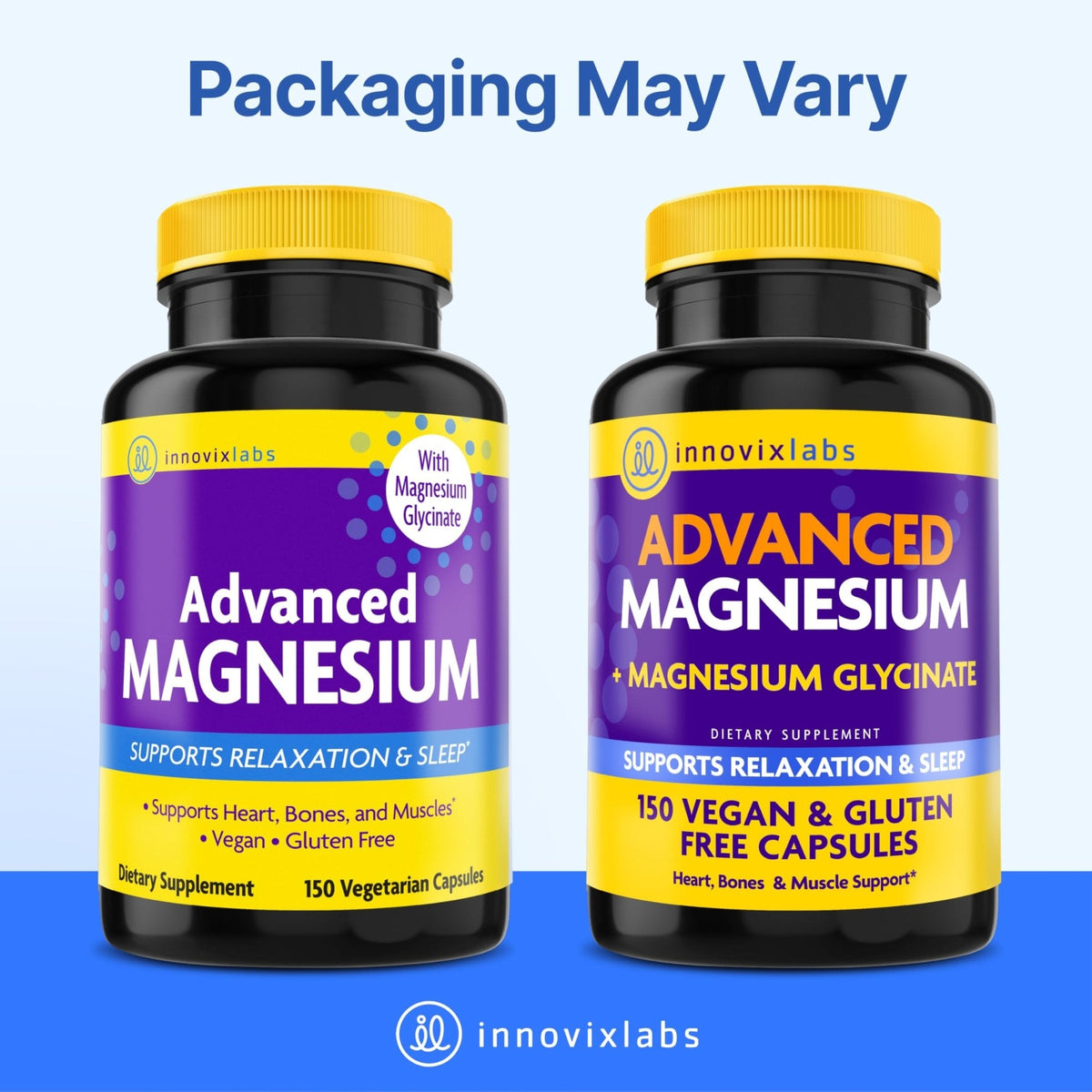 InnovixLabs Advanced Magnesium Capsules - 150 Ct, 210 mg - Chelated Glycinate and Malate - High Absorption, Promotes Relaxation, Bones, Muscle Health, Vegan Malate Sleep Supplement - PrimeBioHealth - canada supplements