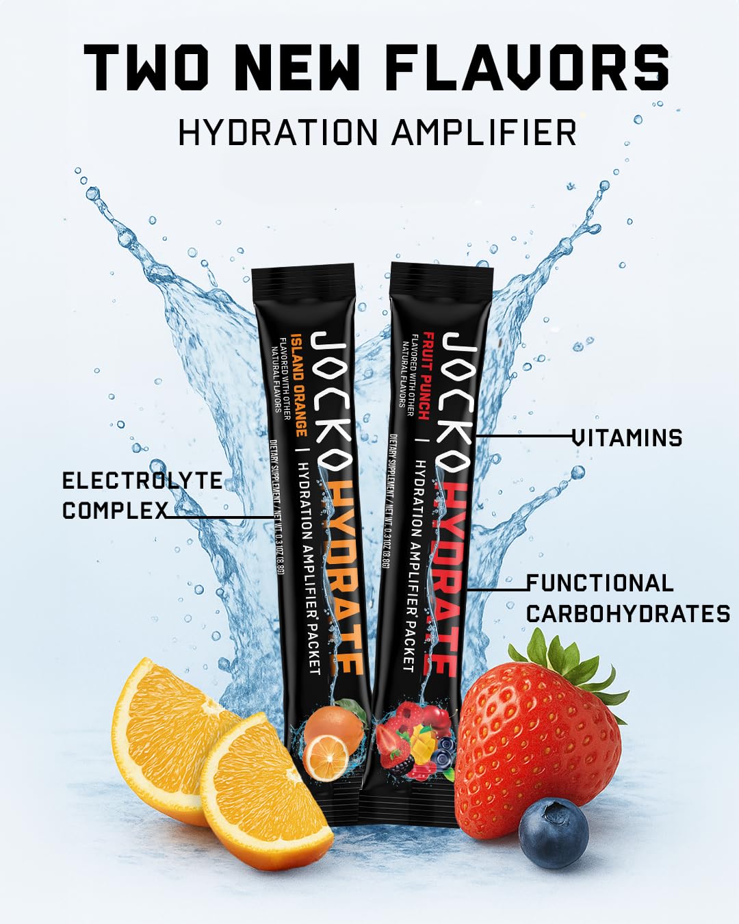 Jocko Fuel Hydrate Electrolytes Powder Packets Low Sugar - Hydration Amplifier Packets for Recovery, Dehydration, & Exercise - with Vitamins B6, B12 & C - PrimeBioHealth - canada supplements