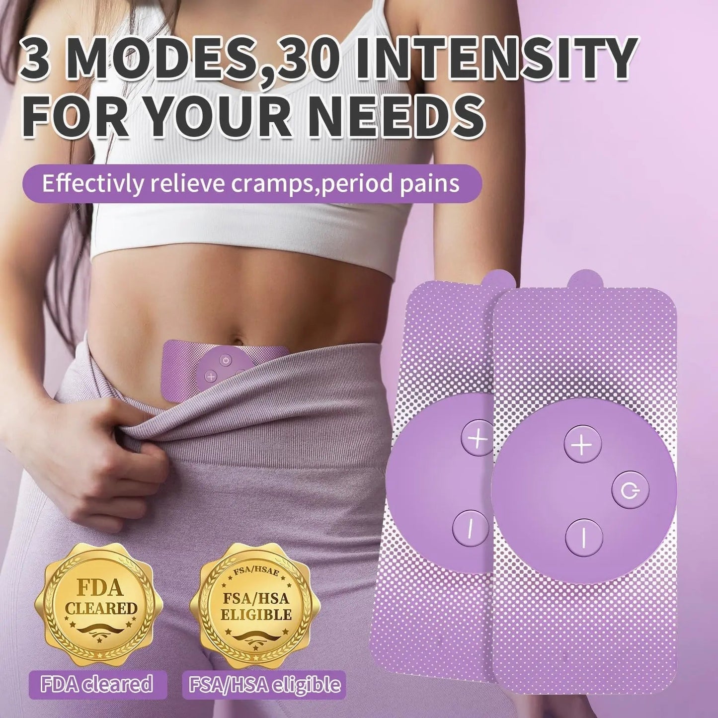 JUSTWILL Wireless Portable Period Cramps Pain Relief Simulator with 3 Modes 30 Intensity Rechargeable TENS Unit for Menstrual Cramp Relief Home Medical Device,Gift for Women Wife Girlfriend Girl - PrimeBioHealth - canada supplements