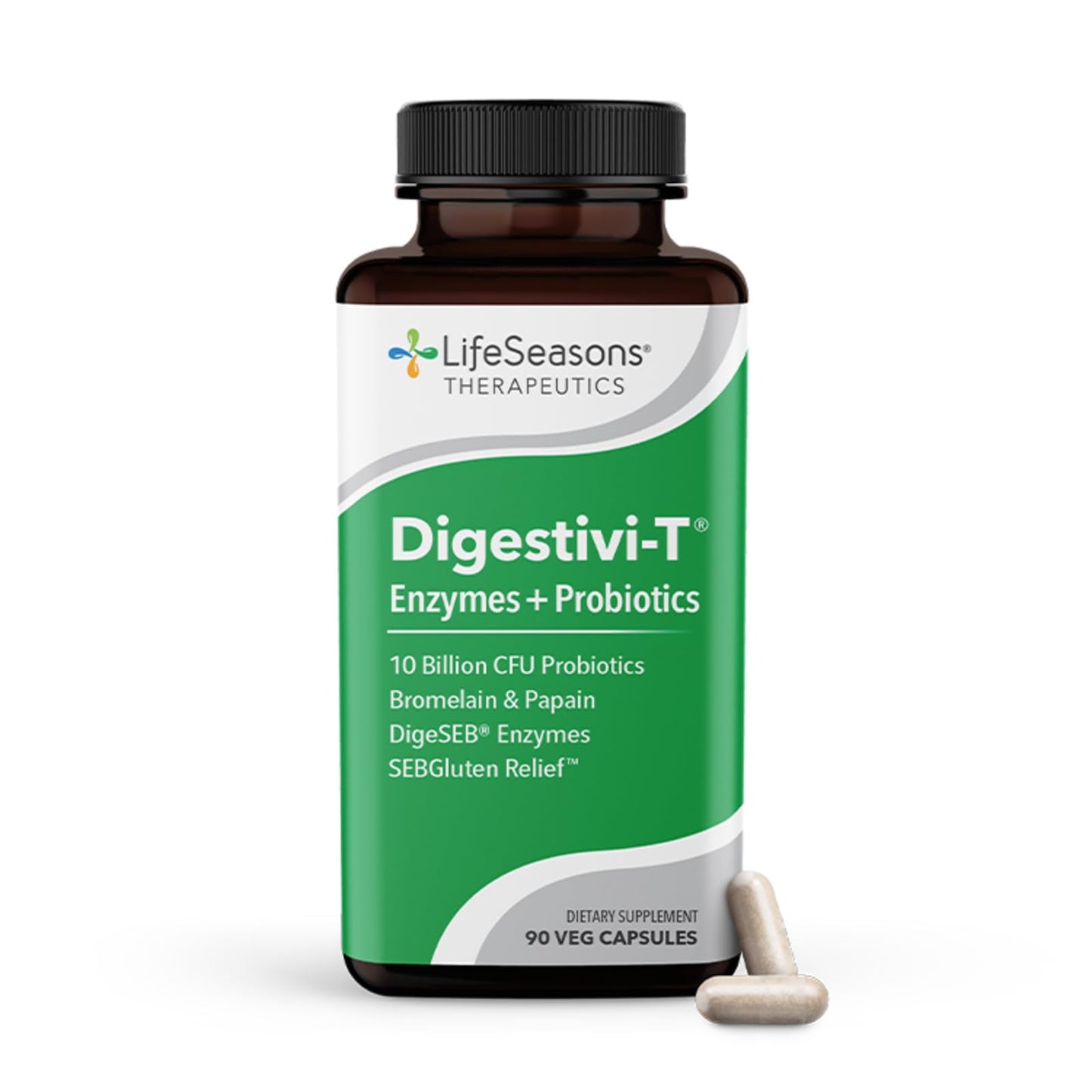 LifeSeasons Digestivi-T - Digestive Enzymes & 10 Billion CFU Probiotic Supplement - Supports Gut & Immune Health - Bloating & Digestion Relief - PrimeBioHealth - canada supplements