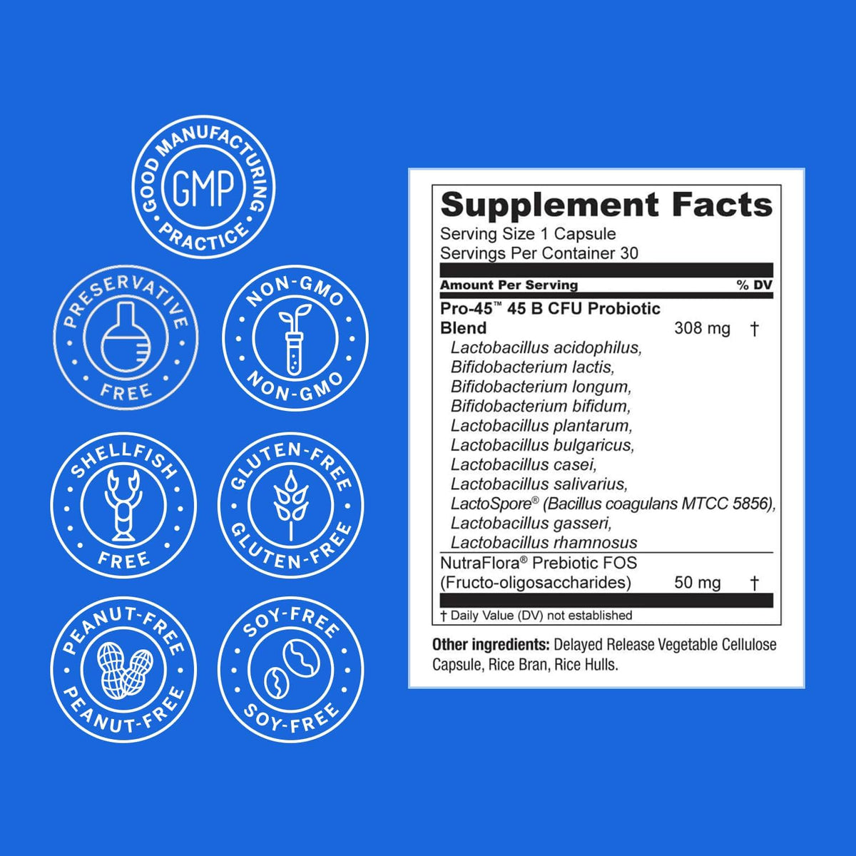 Live Conscious PRO45 Probiotics for Women & Men: Comprehensive Formula, 45 Billion CFU, 11 Strains, Dairy Free - w/Prebiotics and Probiotics - Promotes Immune & Gut Health - 30 Veggie Caps - PrimeBioHealth - canada supplements