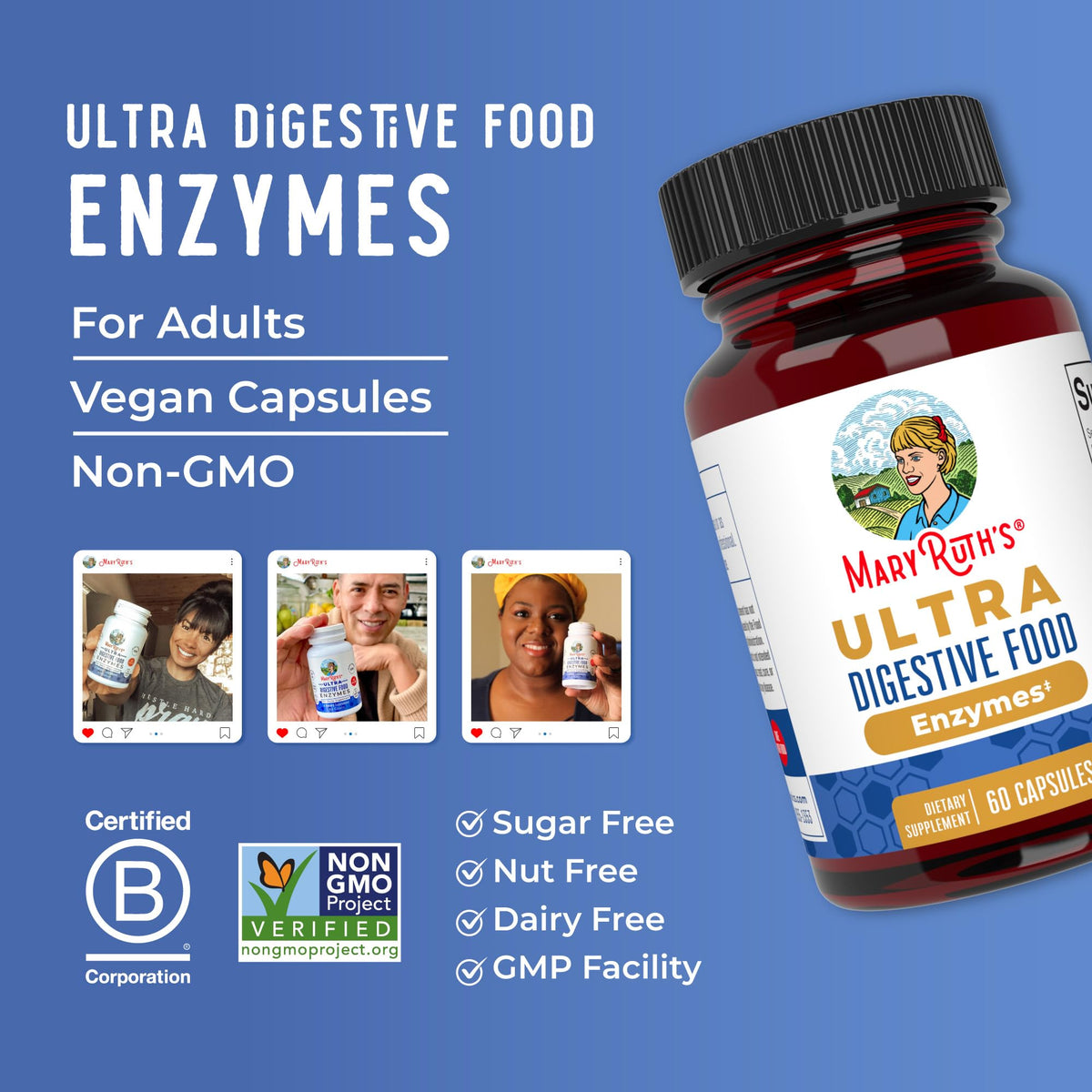 MaryRuth Organics Ultra Digestive Enzymes Capsules | Up to 2 Month Supply | Supplement for Gut Health Support | Digestion & Immune Support - PrimeBioHealth - canada supplements
