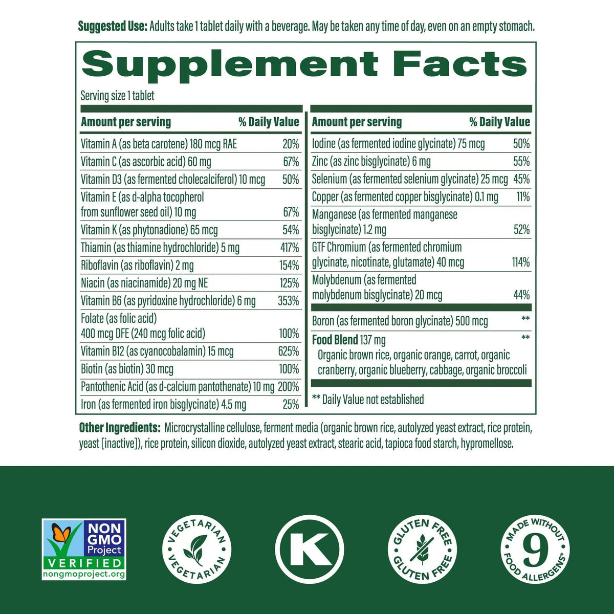 MegaFood One Daily Multivitamin for Women and Men, Immune Support Supplement with Real Food, Vitamin C & Vitamin B, Bone Health - PrimeBioHealth - canada supplements