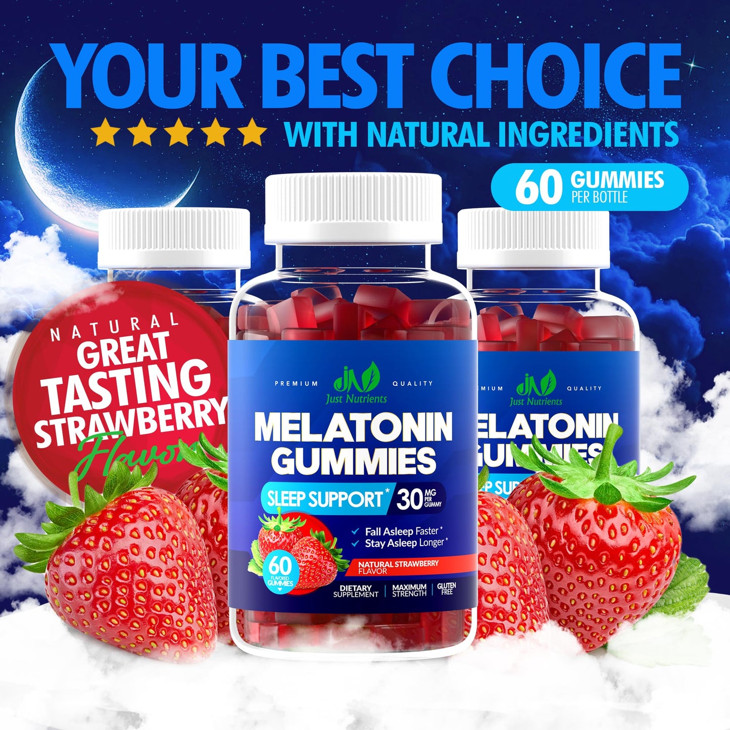 Melatonin 30mg Gummies for Adults (60 Servings) - Maximum Strength Sleep Support with 30mg of Melatonin Per Gummy - Gluten-Free, Sugar-Free, Non-GMO, 100% Vegetarian, - PrimeBioHealth - canada supplements