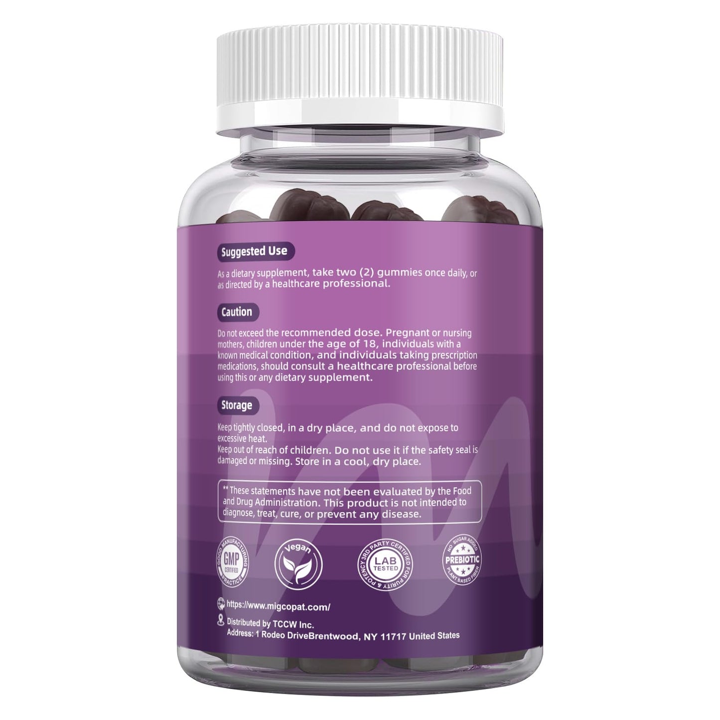 Migcopat Pre Post Probiotics Gummies, Probiotic Prebiotic Postbiotic Digestive Enzymes with Fiber, 120 Billion CFU Probiotics Complete Gut Support, Sugar Free - PrimeBioHealth - canada supplements