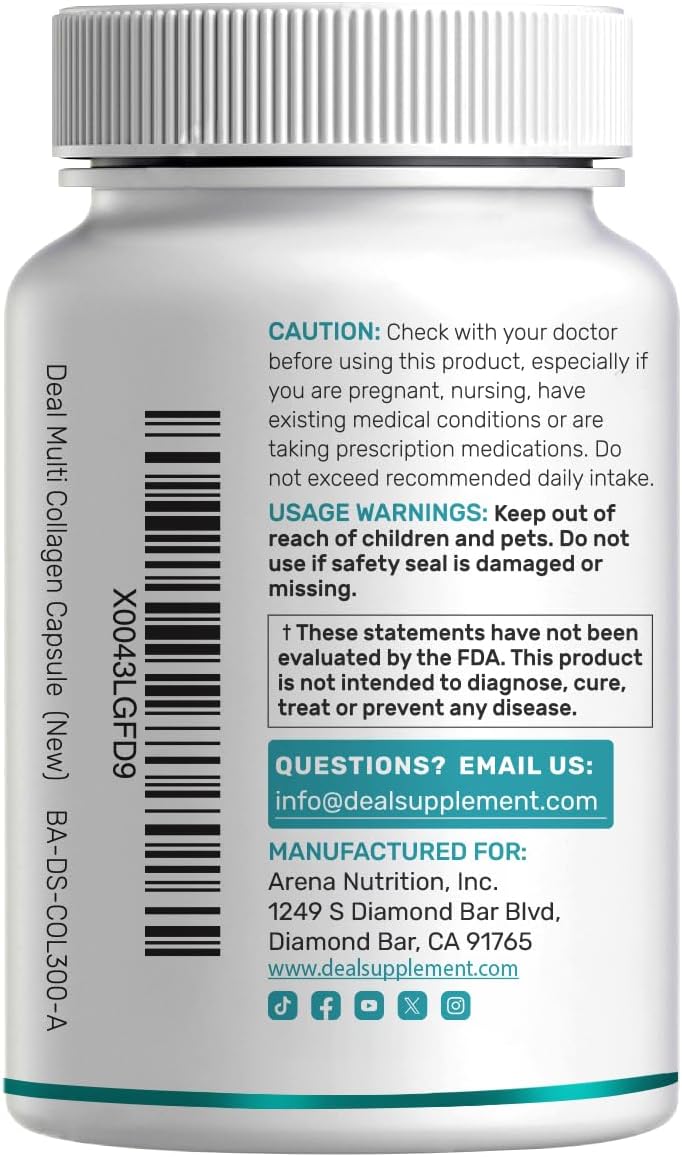 Multi Collagen Pills for Women & Men with Vitamin C, E & Biotin, 300 Capsules – Type I, II, III, V, X Hydrolyzed Collagen Peptides – 11 in 1 Formula with Saw Palmetto, Bamboo Silica, & Hyaluronic Acid - PrimeBioHealth - canada supplements