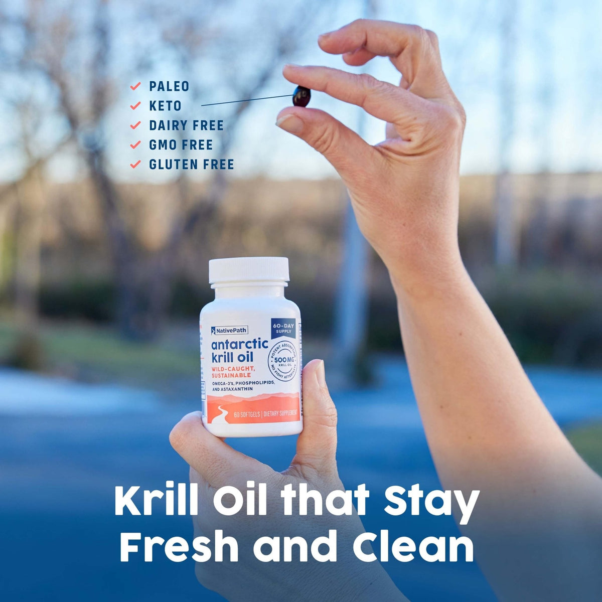 NativePath Antarctic Krill Oil - Wild-Caught Omega 3 Krill Oil 500mg Softgels with EPA, DHA and Astaxanthin - Supplement for Joint, Hear - PrimeBioHealth - canada supplements