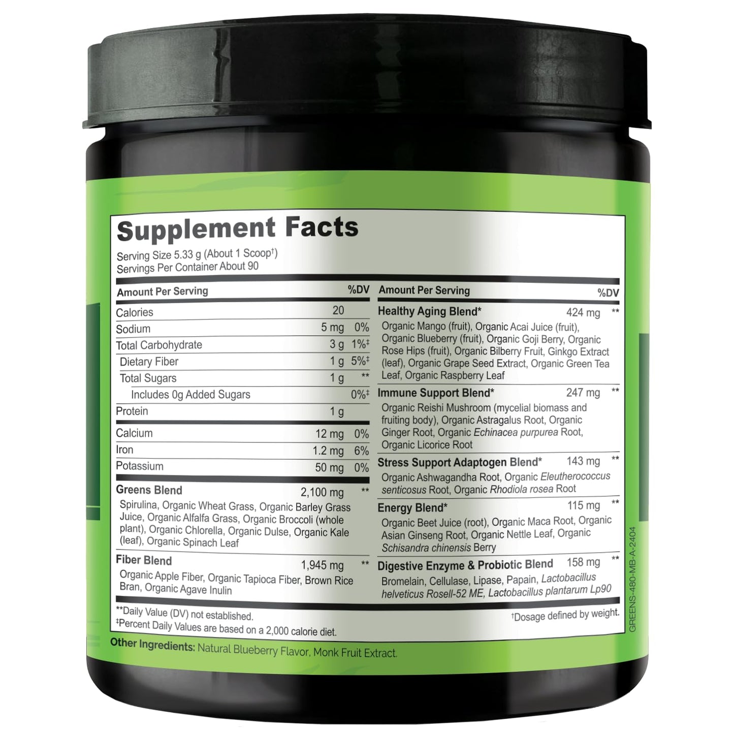 NATURELO Raw Greens Superfood Powder 480 Grams, Mixed Berry - Supports Energy, Immunity and Detox - Includes Spirulina, Wheat Grass and Organic - PrimeBioHealth - canada supplements