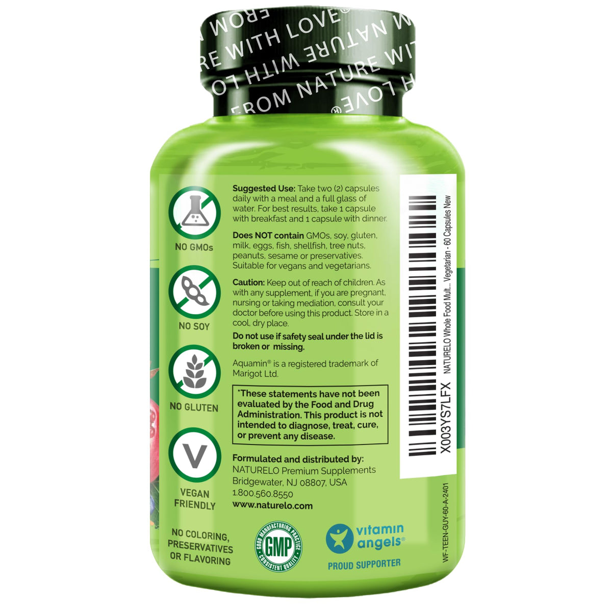 NATURELO Teen Multivitamin - Whole Food Multivitamin for Teenage Boys - Minerals Supplement for Active Kids - PrimeBioHealth - canada supplements