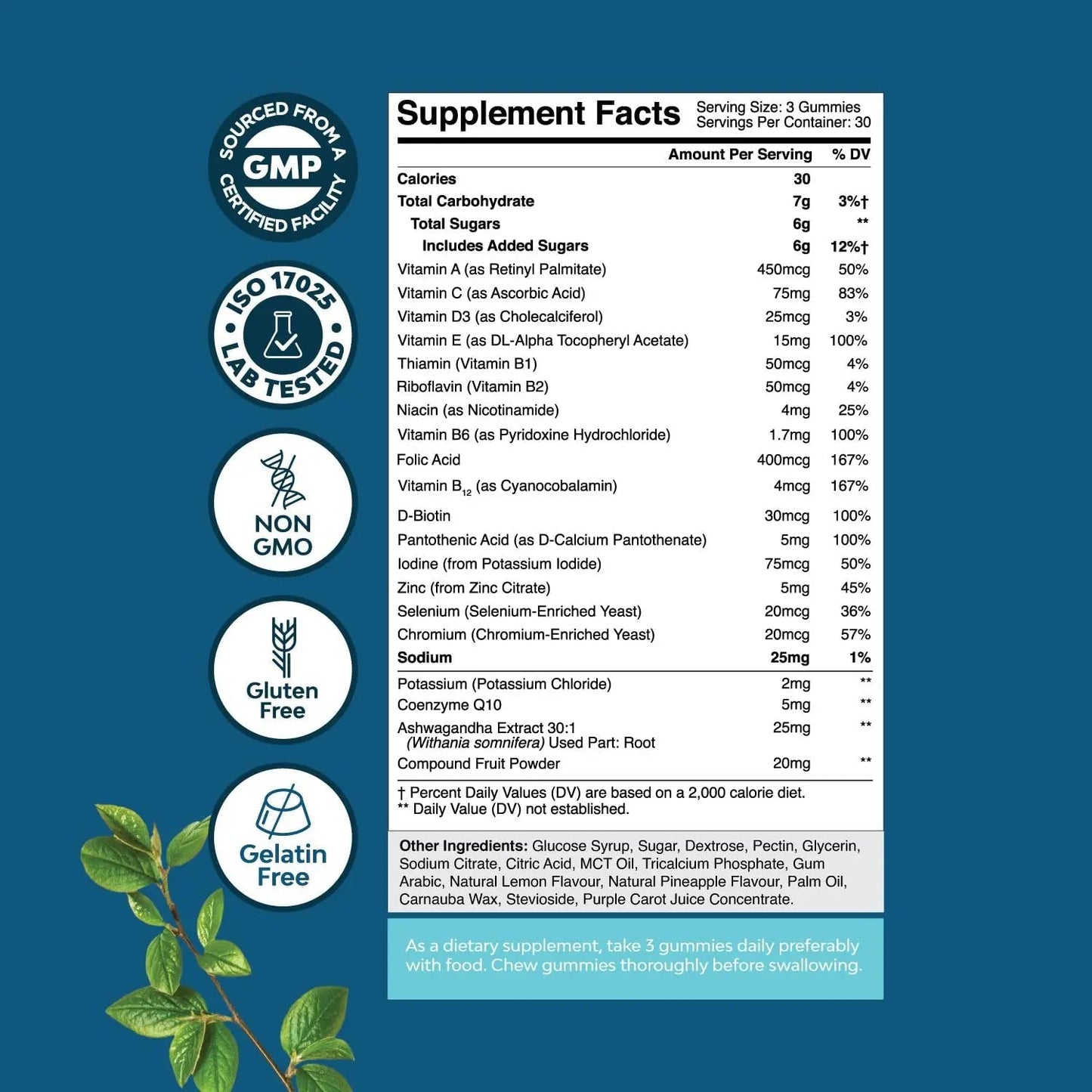 Natures Craft Men's Multivitamin Gummies with Superfood Complex - Daily Multivitamin for Men Gummies with CoQ10 and Ashwagandha - PrimeBioHealth - canada supplements