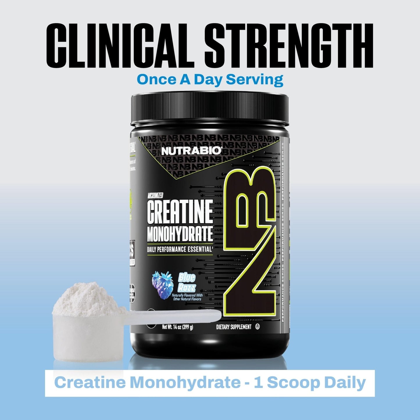 NutraBio Pure Micronized Creatine Monohydrate Powder Supplement, Blue Razz (300 g) - Supports Bulk Muscle Energy, Recovery, and Strength - HPLC Tested Creatine Powder Supplement for Men and Women - PrimeBioHealth - canada supplements
