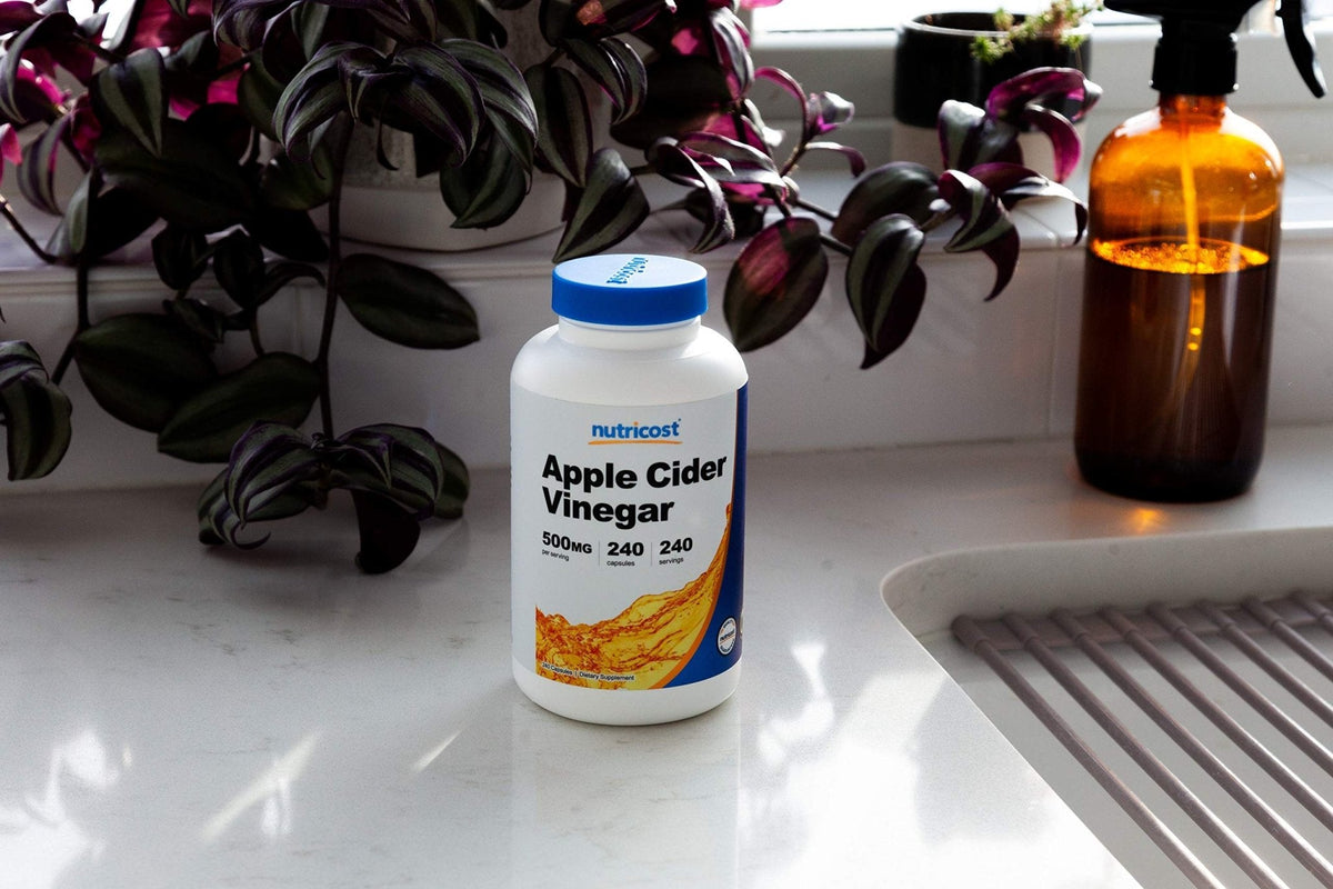 Nutricost Apple Cider Vinegar Capsules 500mg, 240 Vegetarian Capsules - Natural, Vegetarian, GMP, Non-GMO and Gluten Free - PrimeBioHealth - canada supplements