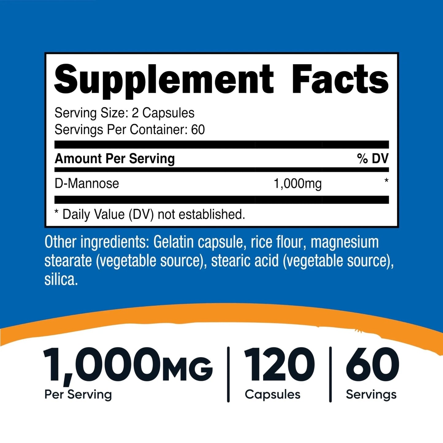 Nutricost D-Mannose 1000mg Per Serving, 120 Capsules - 500mg Per Capsule, Urinary Tract Health, Non-GMO and Gluten Free (Pack of 2) - PrimeBioHealth - canada supplements