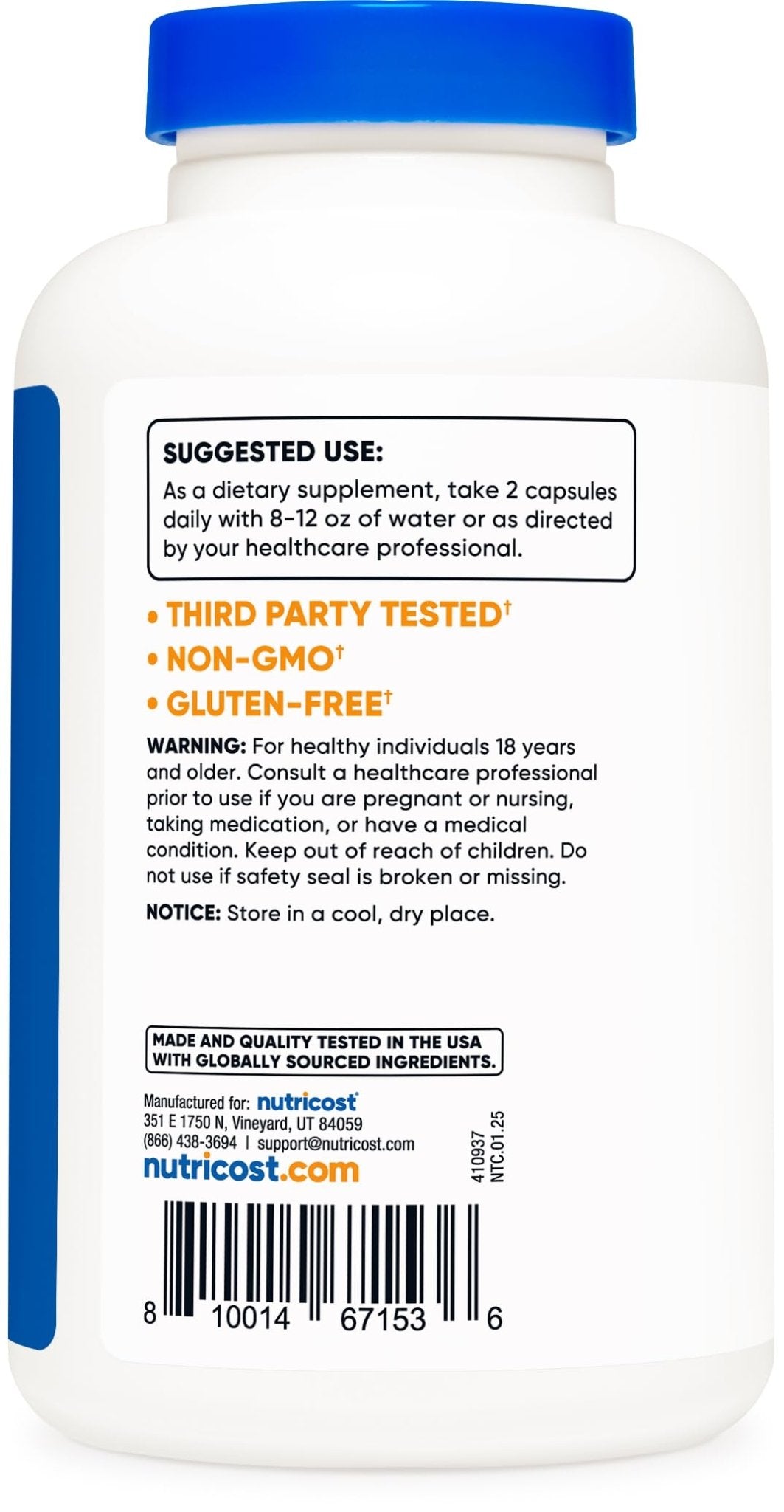 Nutricost Vitamin C with Zinc Capsules, 120 Servings - 1000mg, 45mg Zinc, Non-GMO, Gluten Free Vitamin C Supplement - PrimeBioHealth - canada supplements