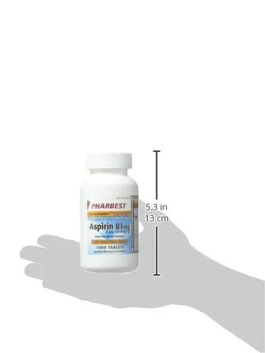 PHARBEST Aspirin 81mg - 1000 Tablets - PrimeBioHealth - canada supplements